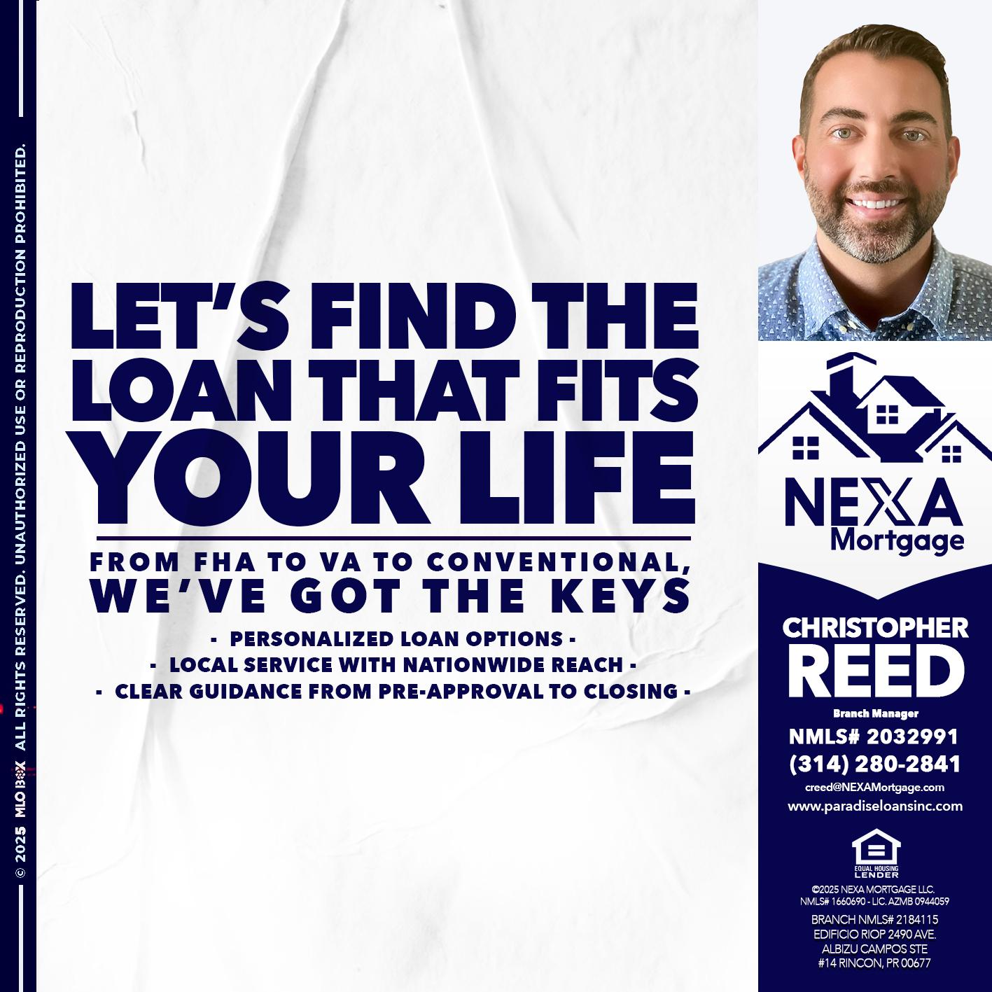 LETS FIND - Christopher Reed -Branch Manager