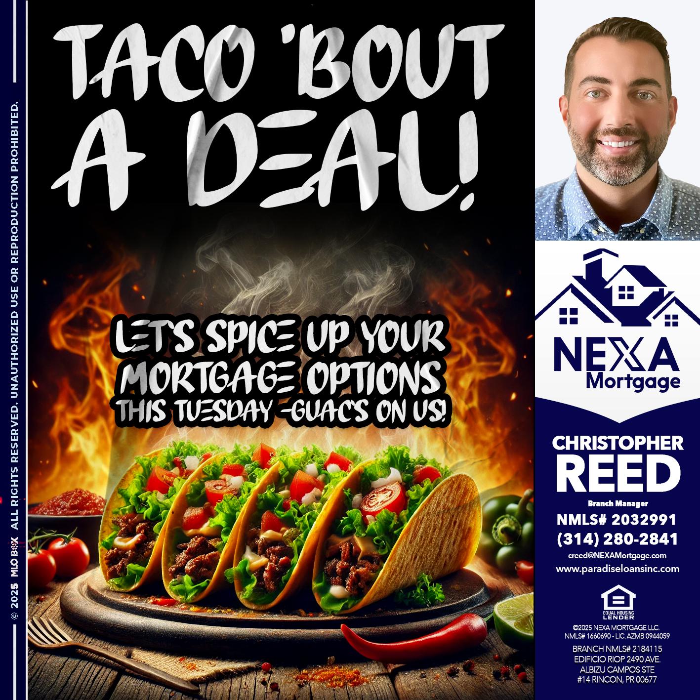 TACO BOUT - Christopher Reed -Branch Manager