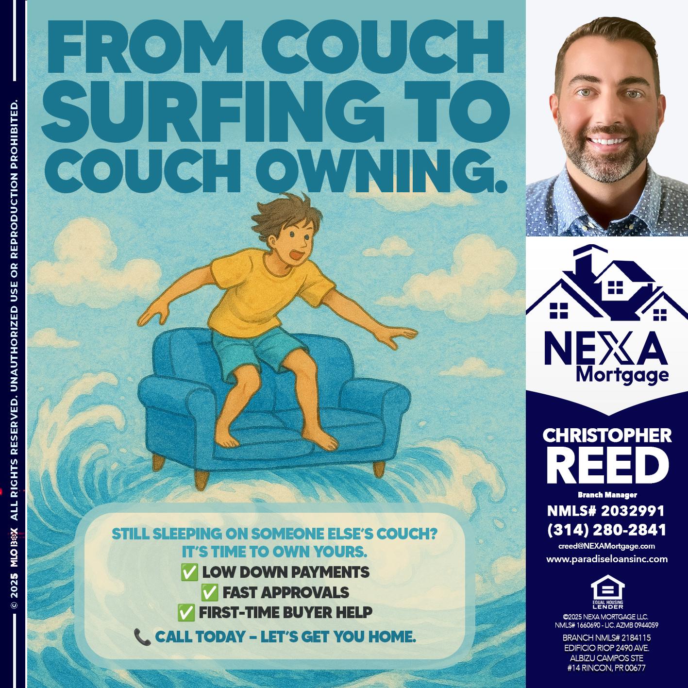 FROM COACH SURFING - Christopher Reed -Branch Manager