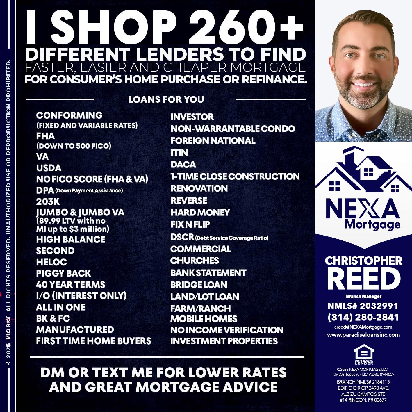 I SHOP +260 - Christopher Reed -Branch Manager