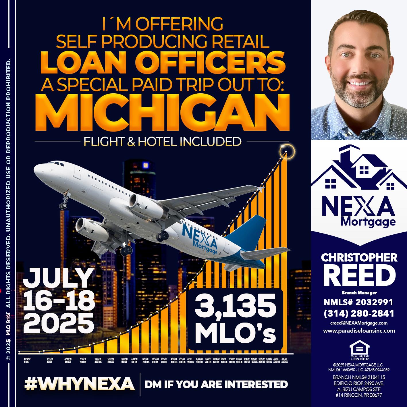 MICHIGAN TRIP - Christopher Reed -Branch Manager