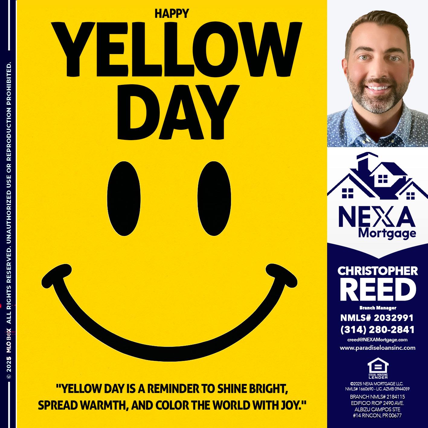 YELLOW DAY - Christopher Reed -Branch Manager