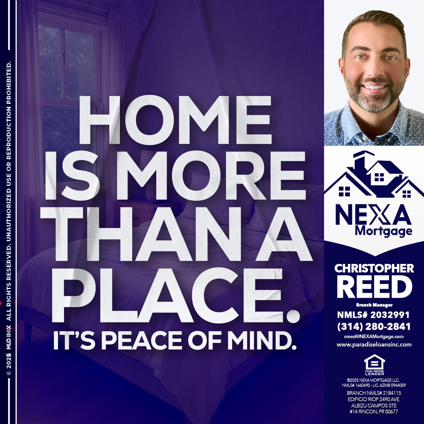 HOME IS MORE - Christopher Reed -Branch Manager