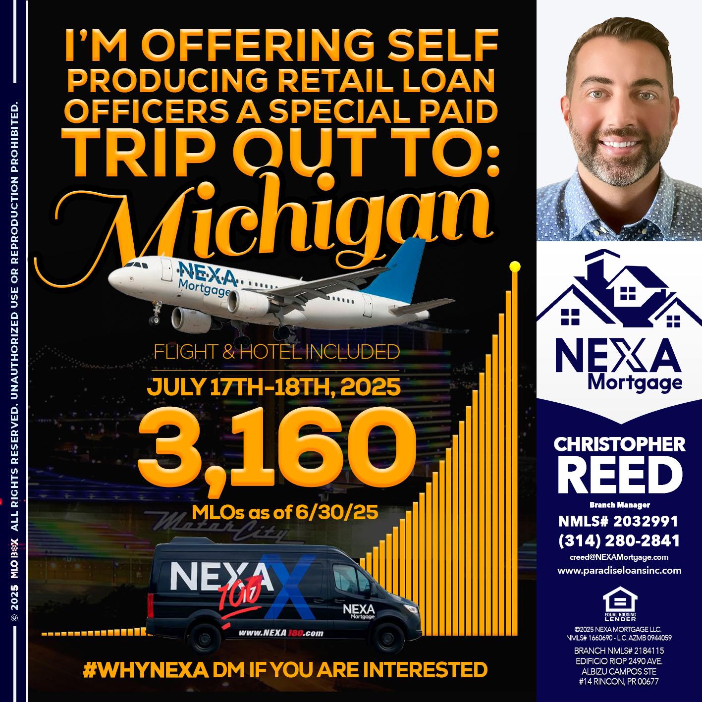 MICHIGAN TRIP - Christopher Reed -Branch Manager