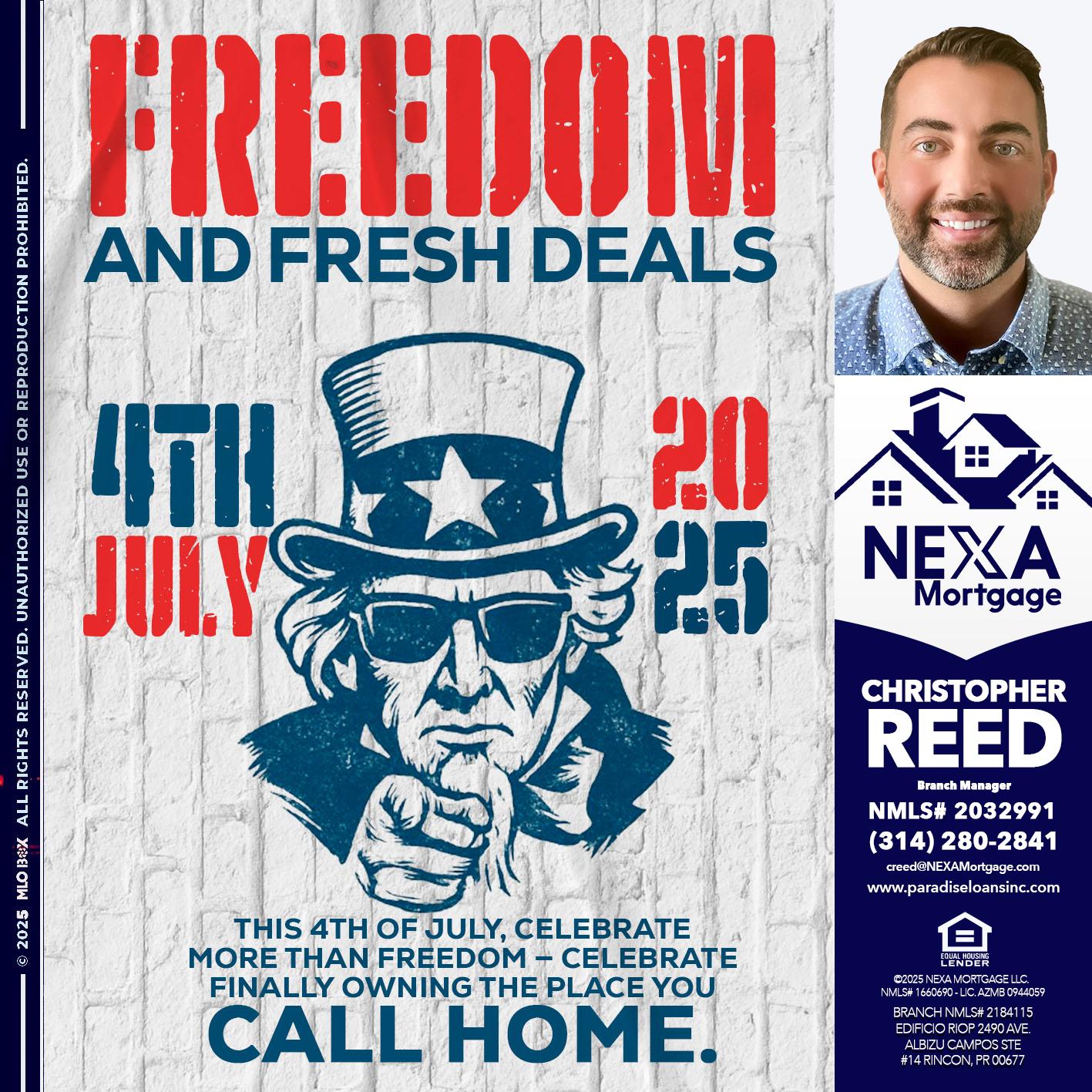 FREEDOM - Christopher Reed -Branch Manager