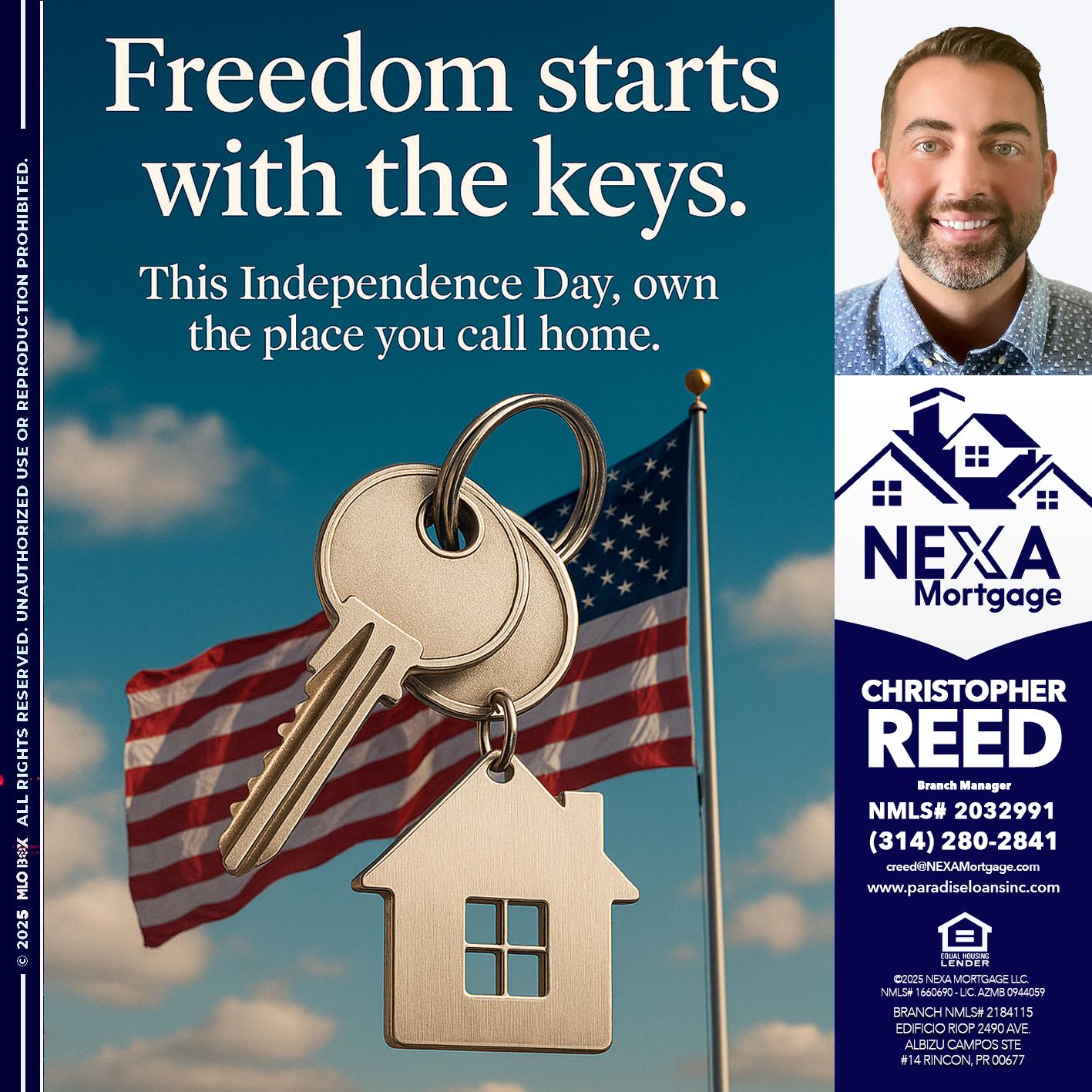FREEDOM STARTS - Christopher Reed -Branch Manager