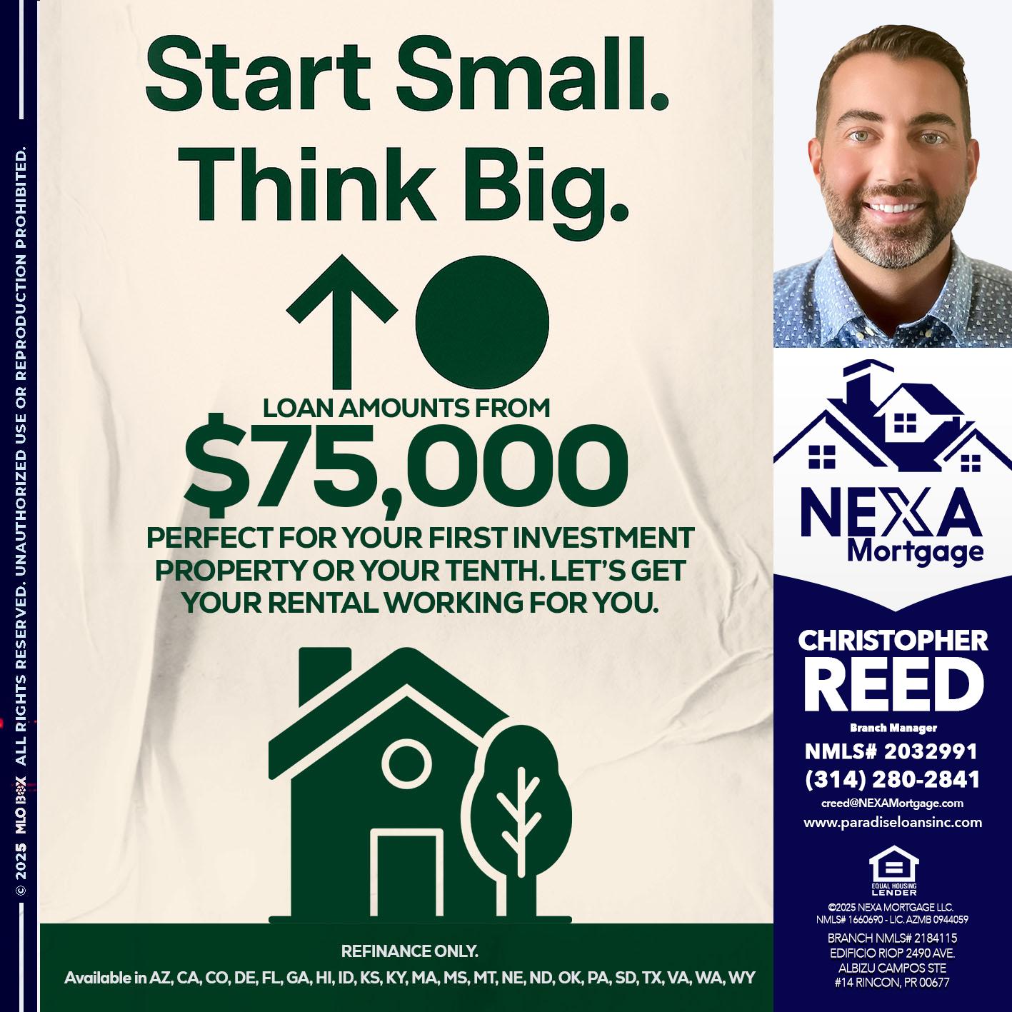 START SMALL - Christopher Reed -Branch Manager