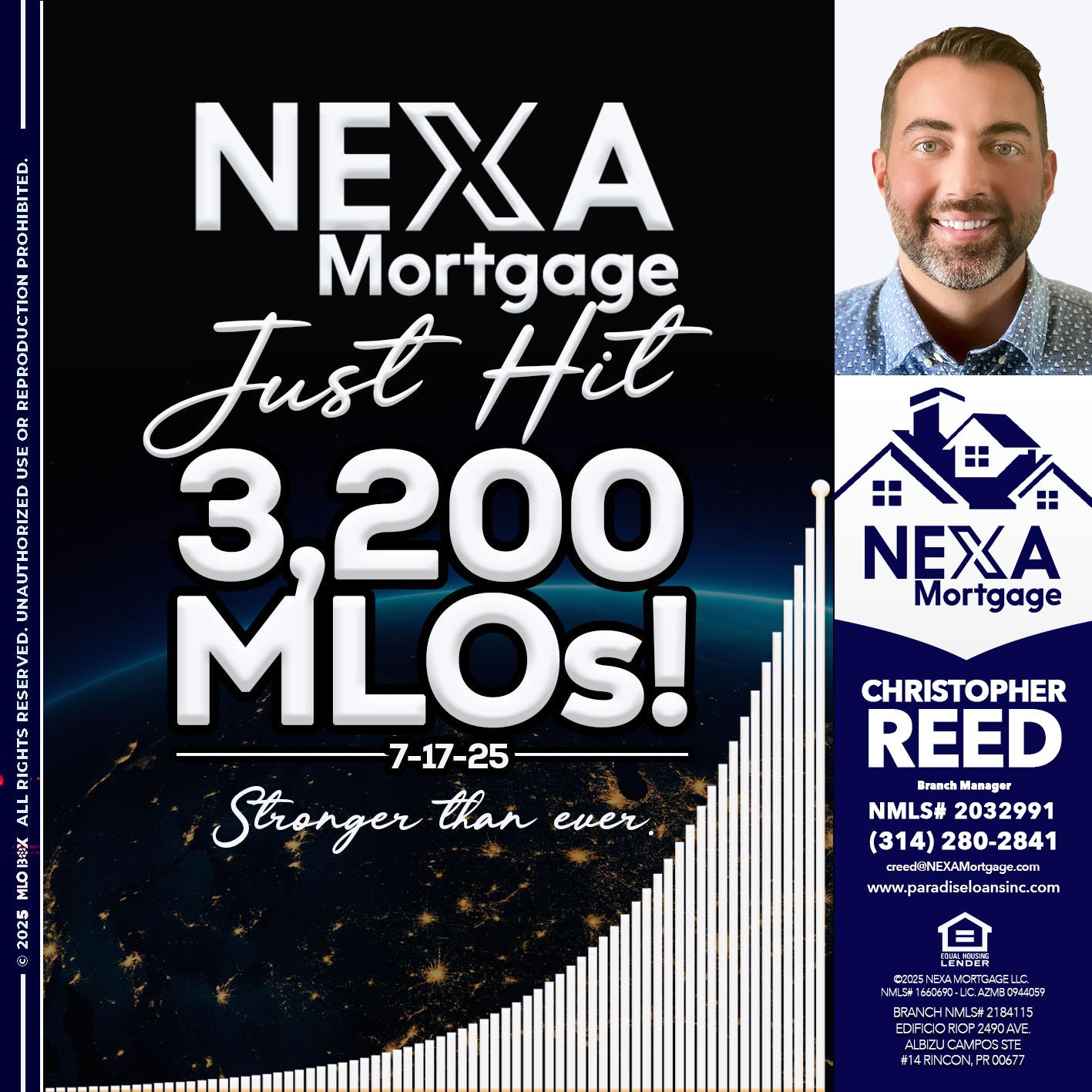 3200 MLOs - Christopher Reed -Branch Manager