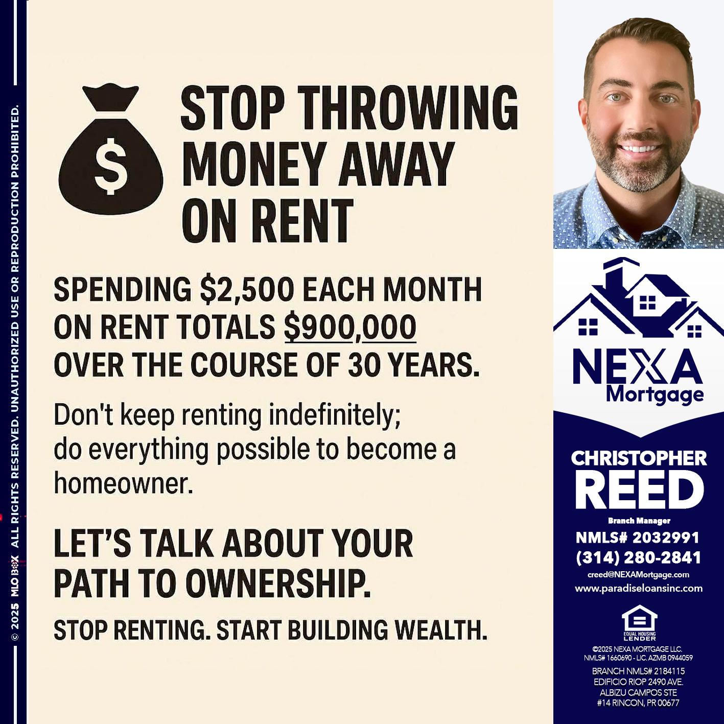 STOP THROWING - Christopher Reed -Branch Manager