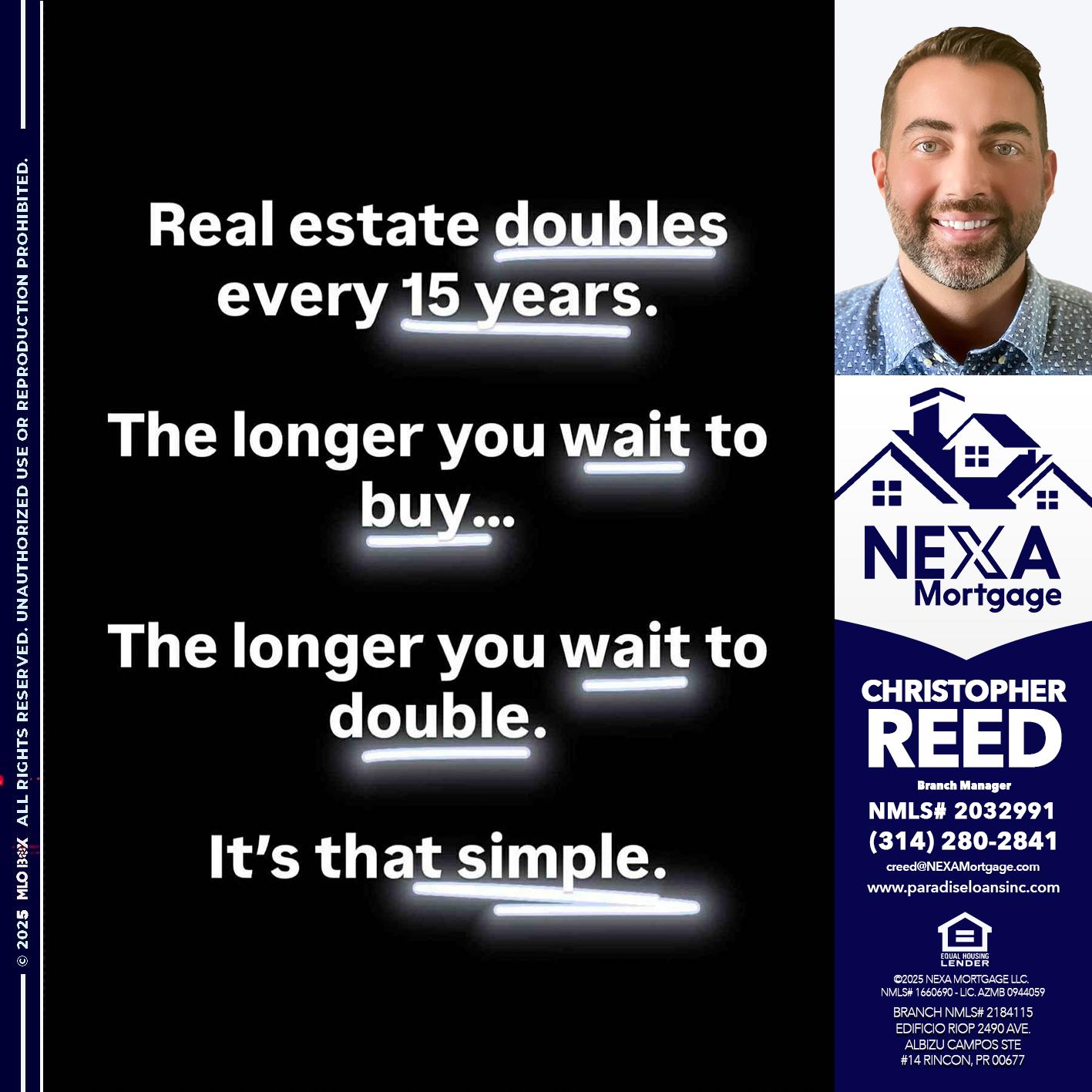 REAL ESTATE - Christopher Reed -Branch Manager