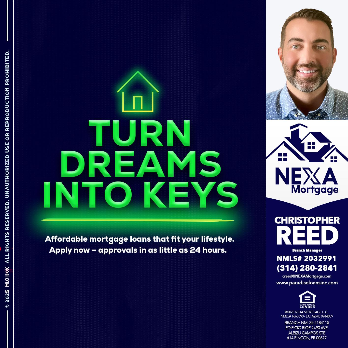 turn dreams - Christopher Reed -Branch Manager