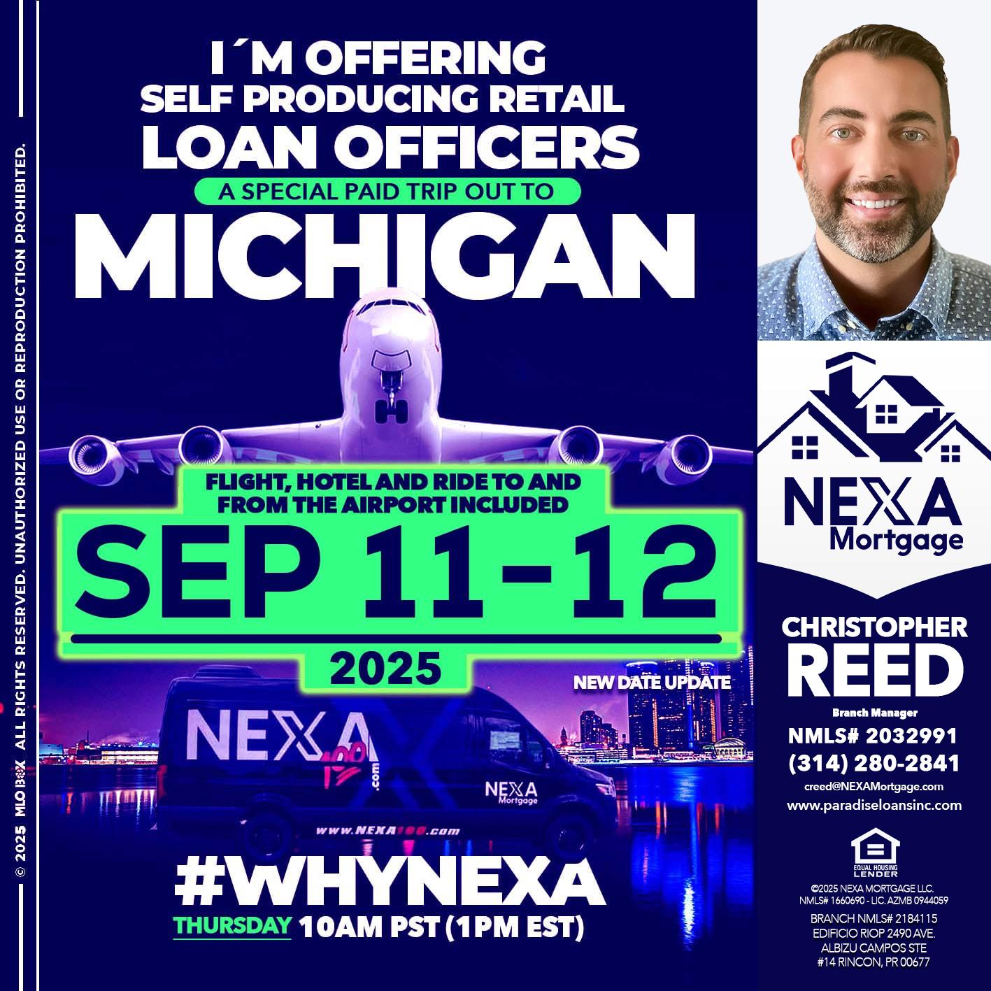 MICHIGAN TRIP - Christopher Reed -Branch Manager
