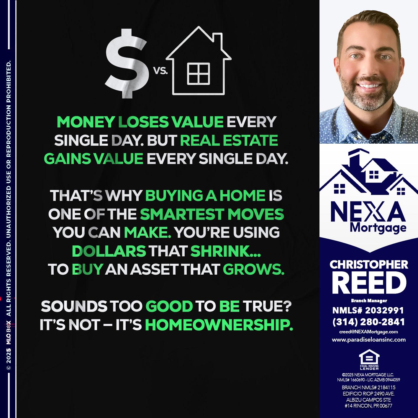 MONEY LOSES VALUE - Christopher Reed -Branch Manager