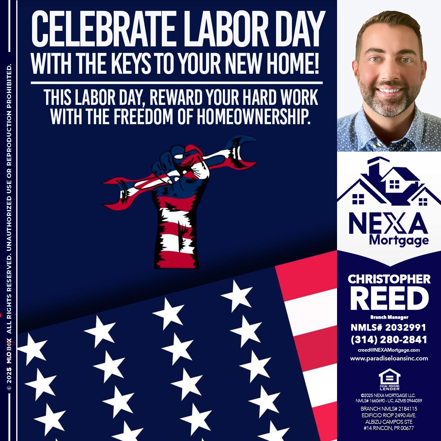 CELEBRATE LABOR DAY - Christopher Reed -Branch Manager