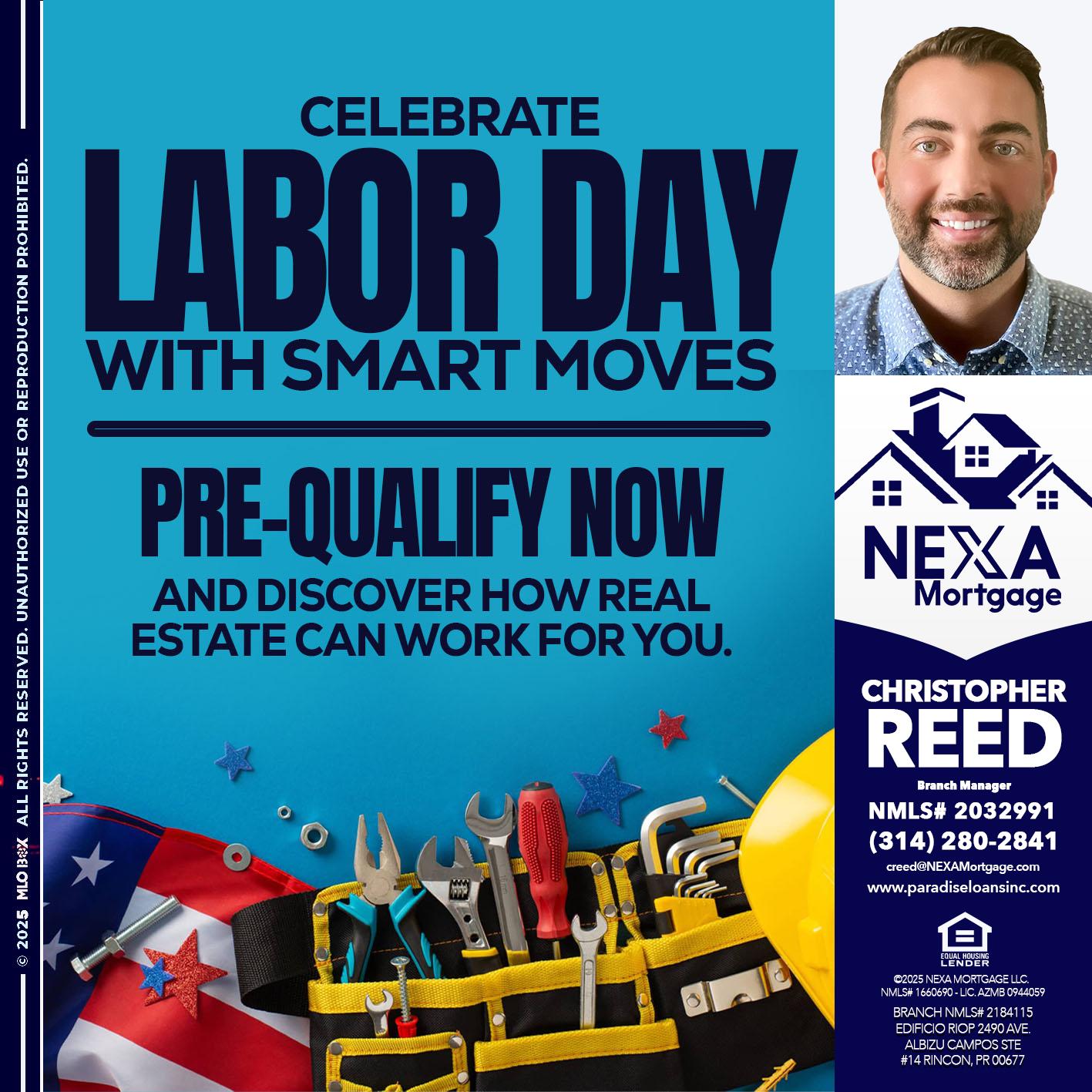 CELEBRATE LABOR DAY - Christopher Reed -Branch Manager