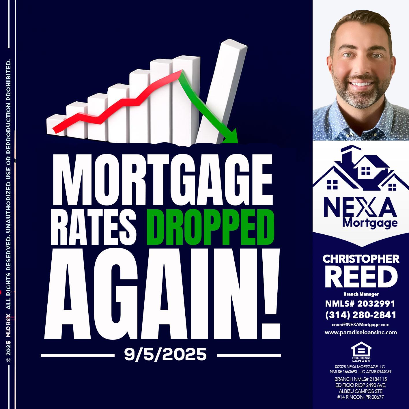 RATES DROP - Christopher Reed -Branch Manager