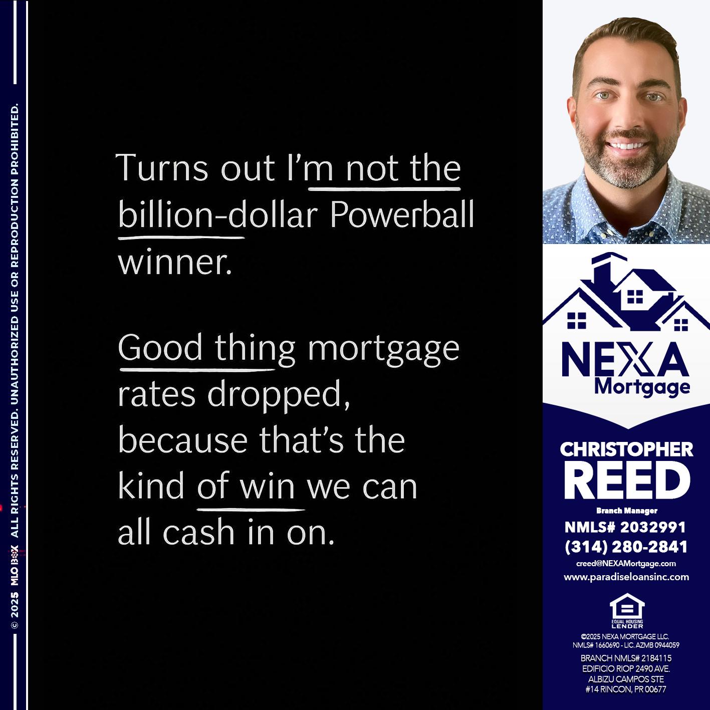 TURNS OUT - Christopher Reed -Branch Manager