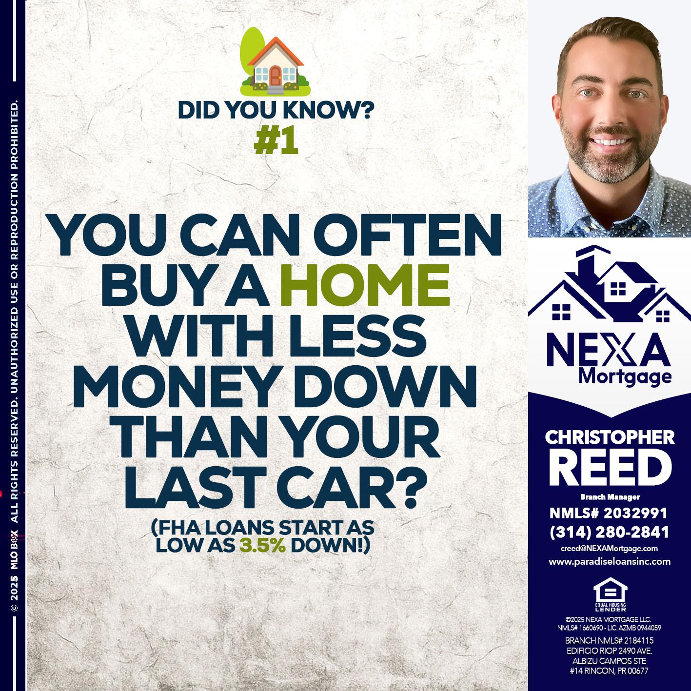 DID YOU KNOW #1 - Christopher Reed -Branch Manager