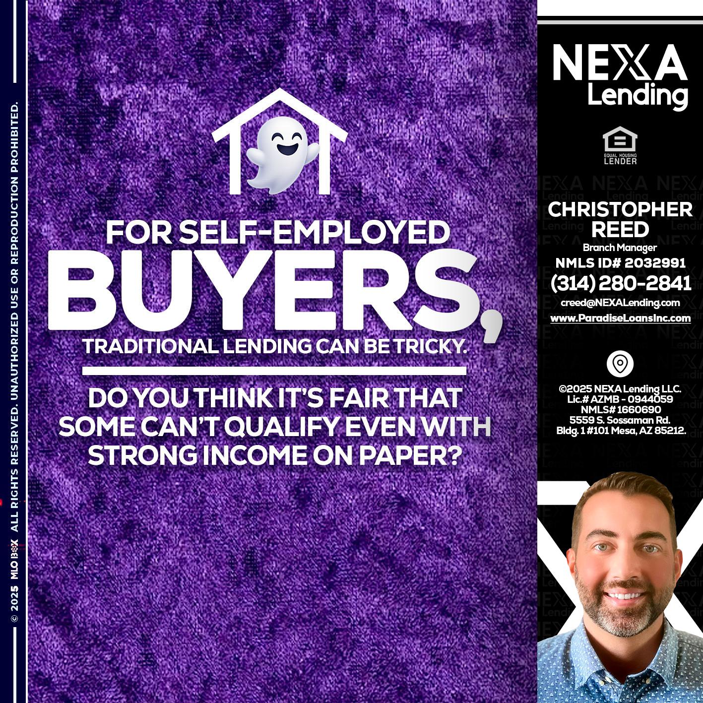 for self employed - Christopher Reed -Branch Manager