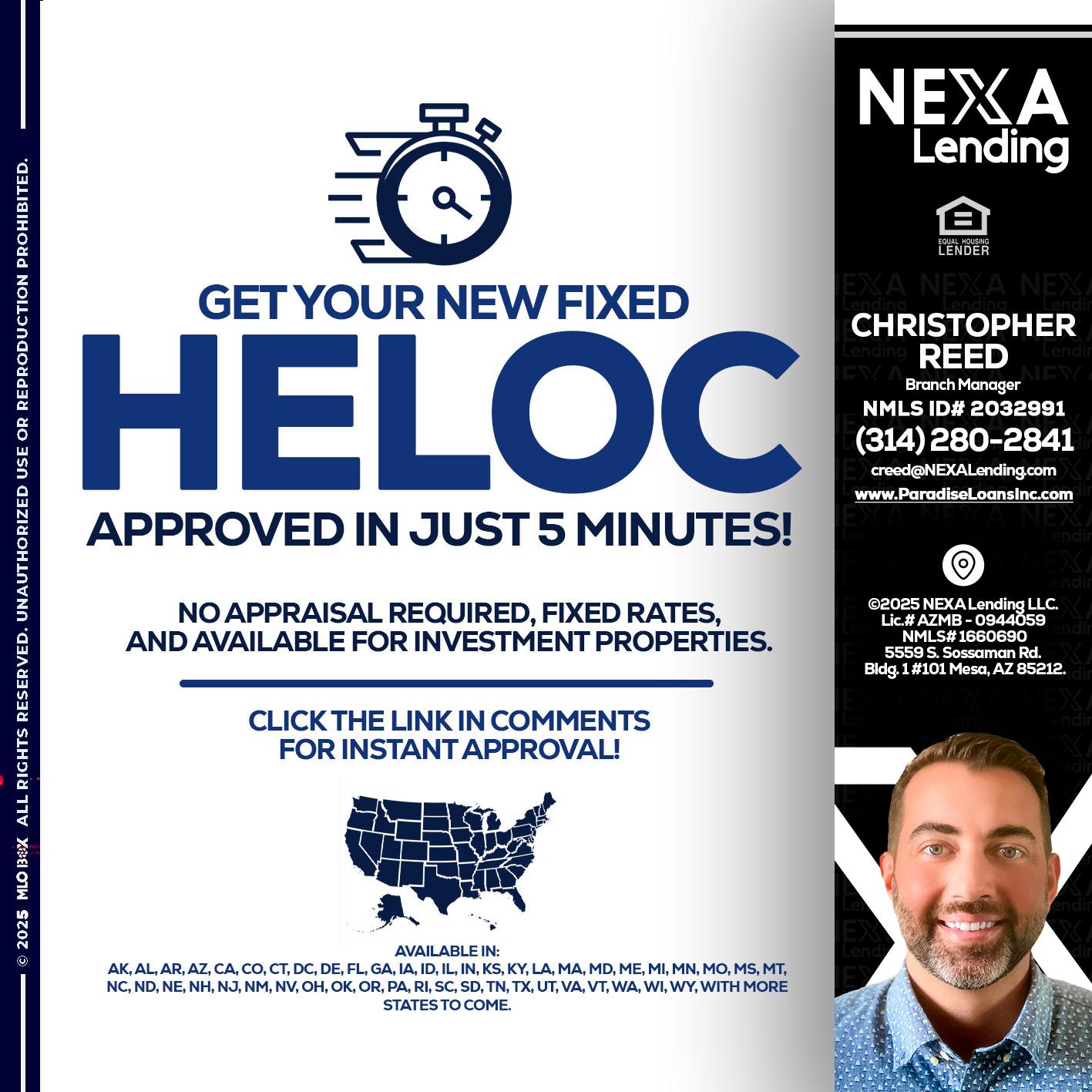HELOC - Christopher Reed -Branch Manager