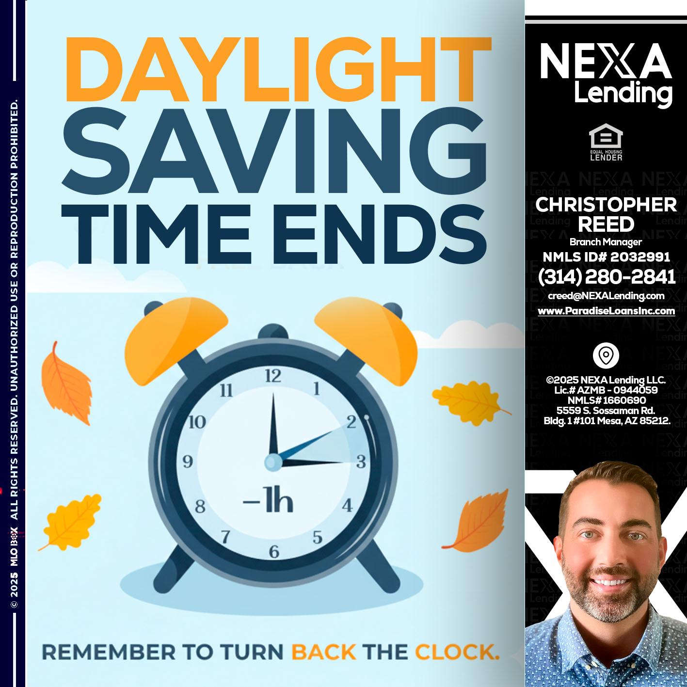 daylight saving - Christopher Reed -Branch Manager
