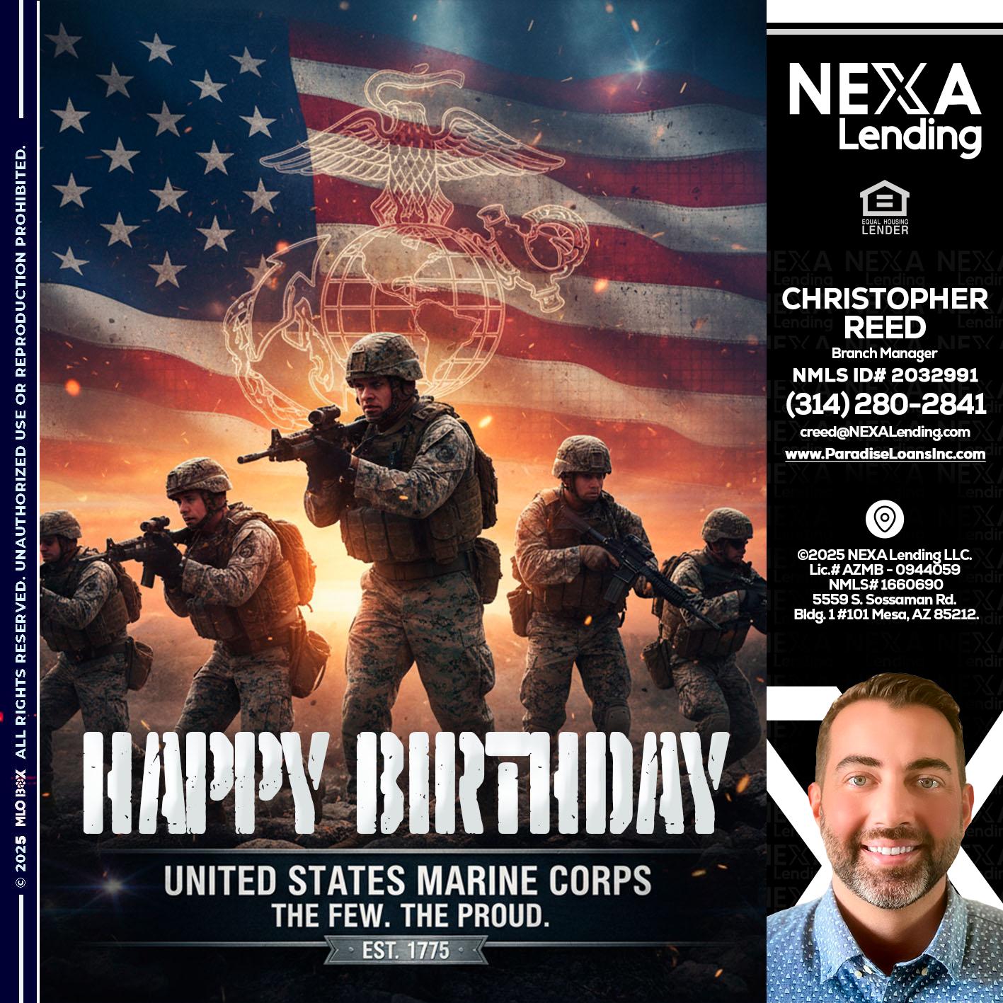 happy birthday - Christopher Reed -Branch Manager