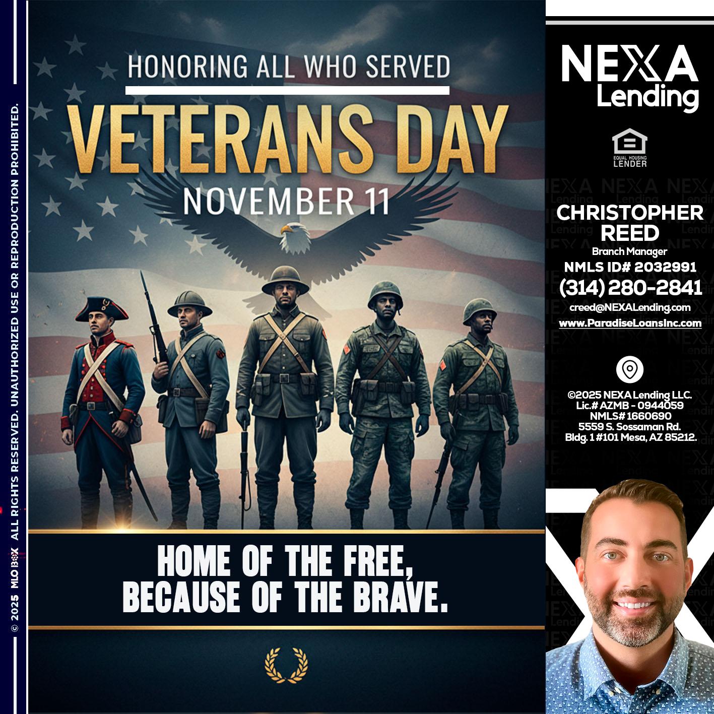 Veterans Day - Christopher Reed -Branch Manager