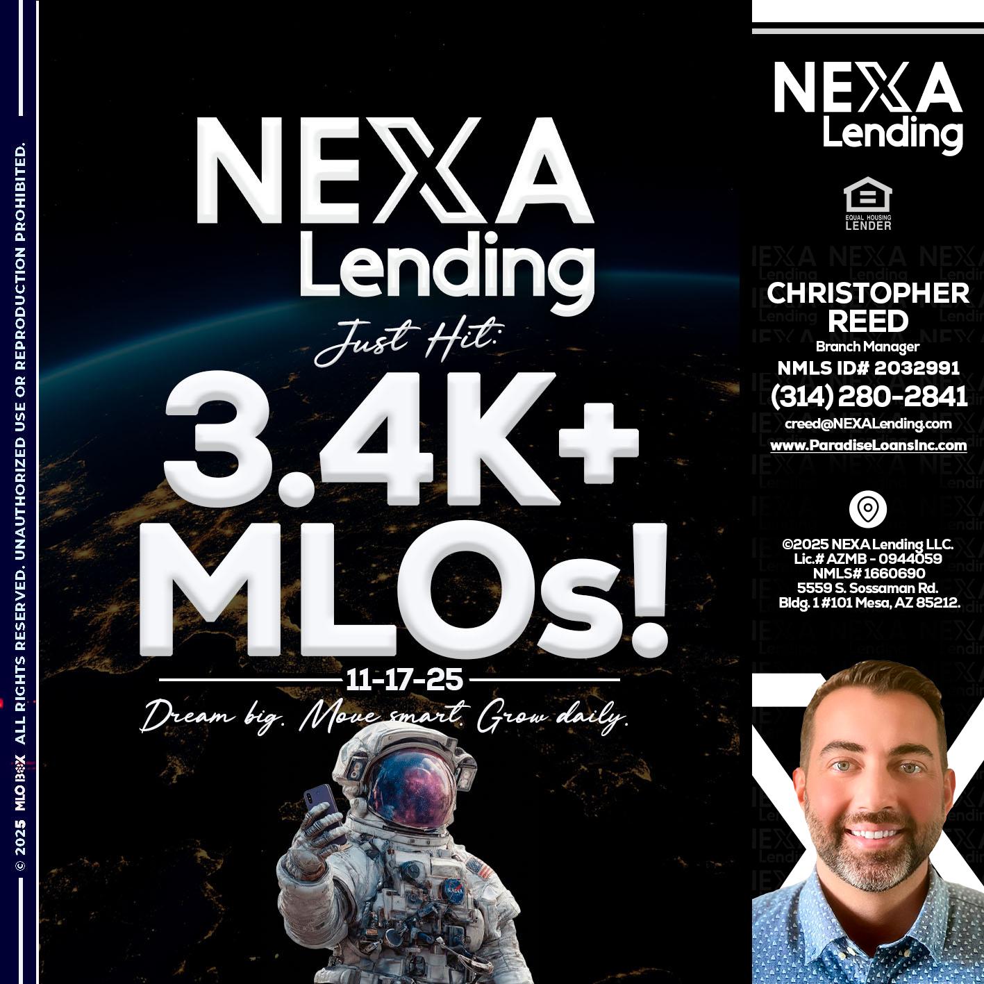 3.4K MLOs - Christopher Reed -Branch Manager