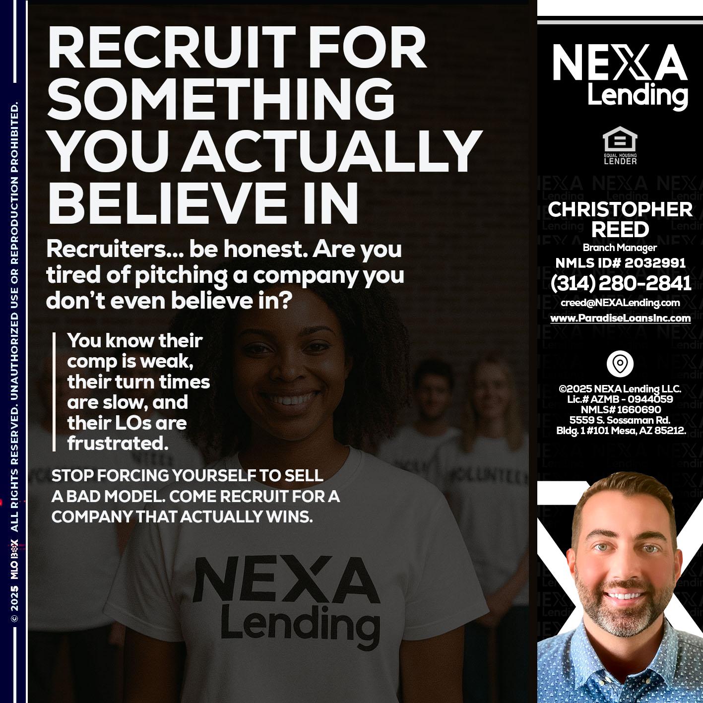 RECRUITING - Christopher Reed -Branch Manager