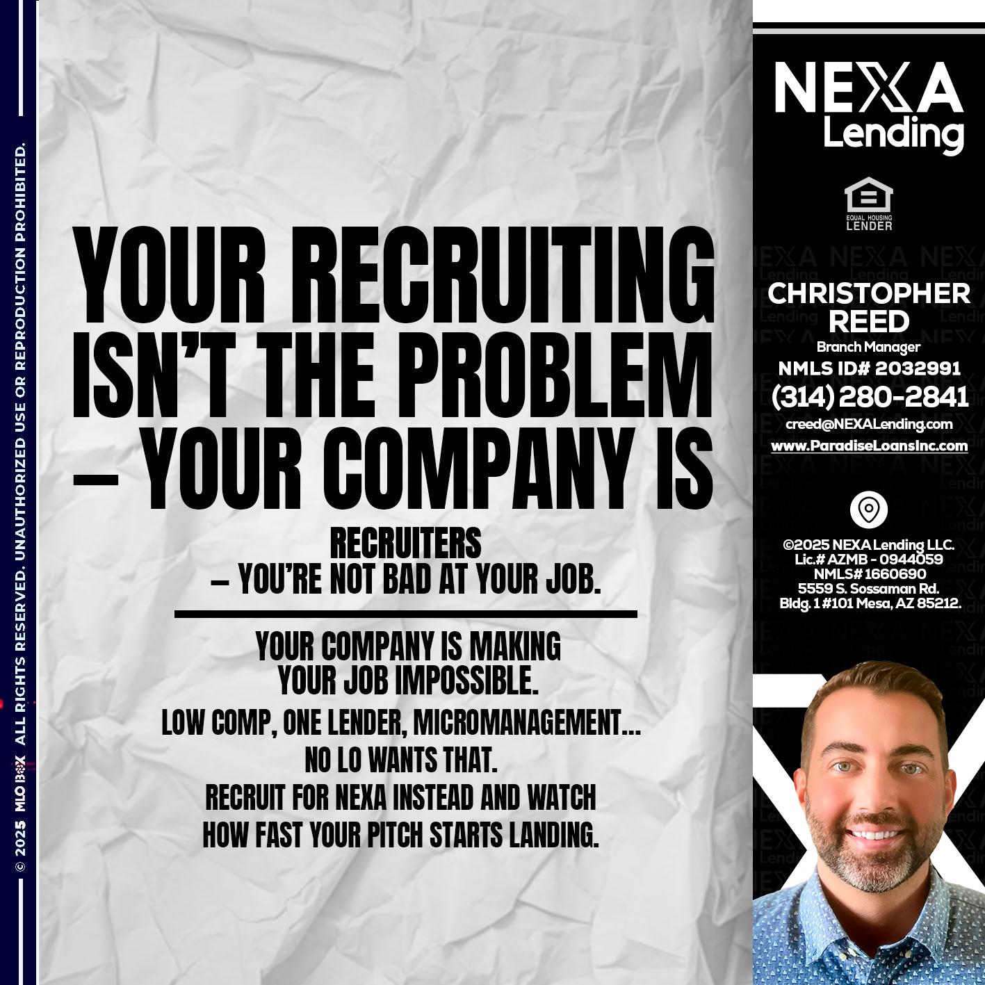 YOUR RECRUITING - Christopher Reed -Branch Manager