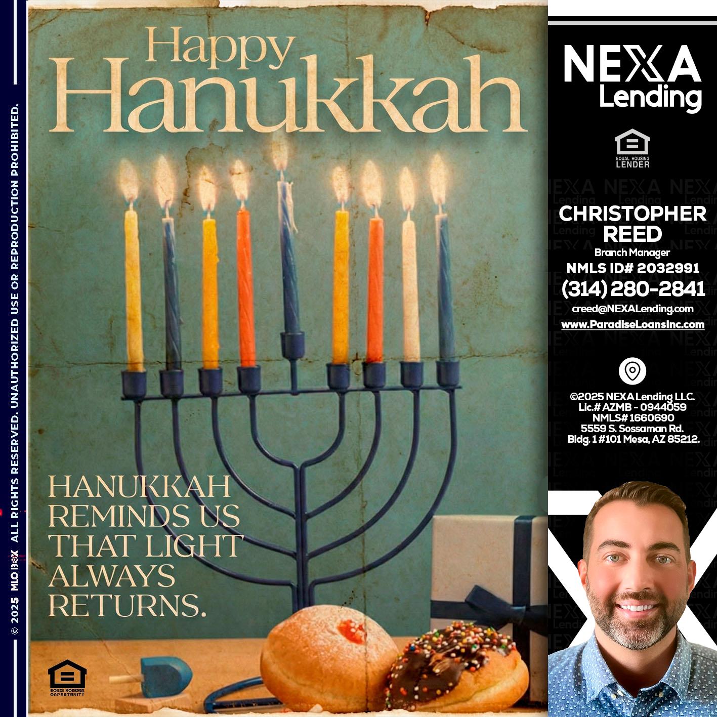 HAPPY HANUKKAH - Christopher Reed -Branch Manager