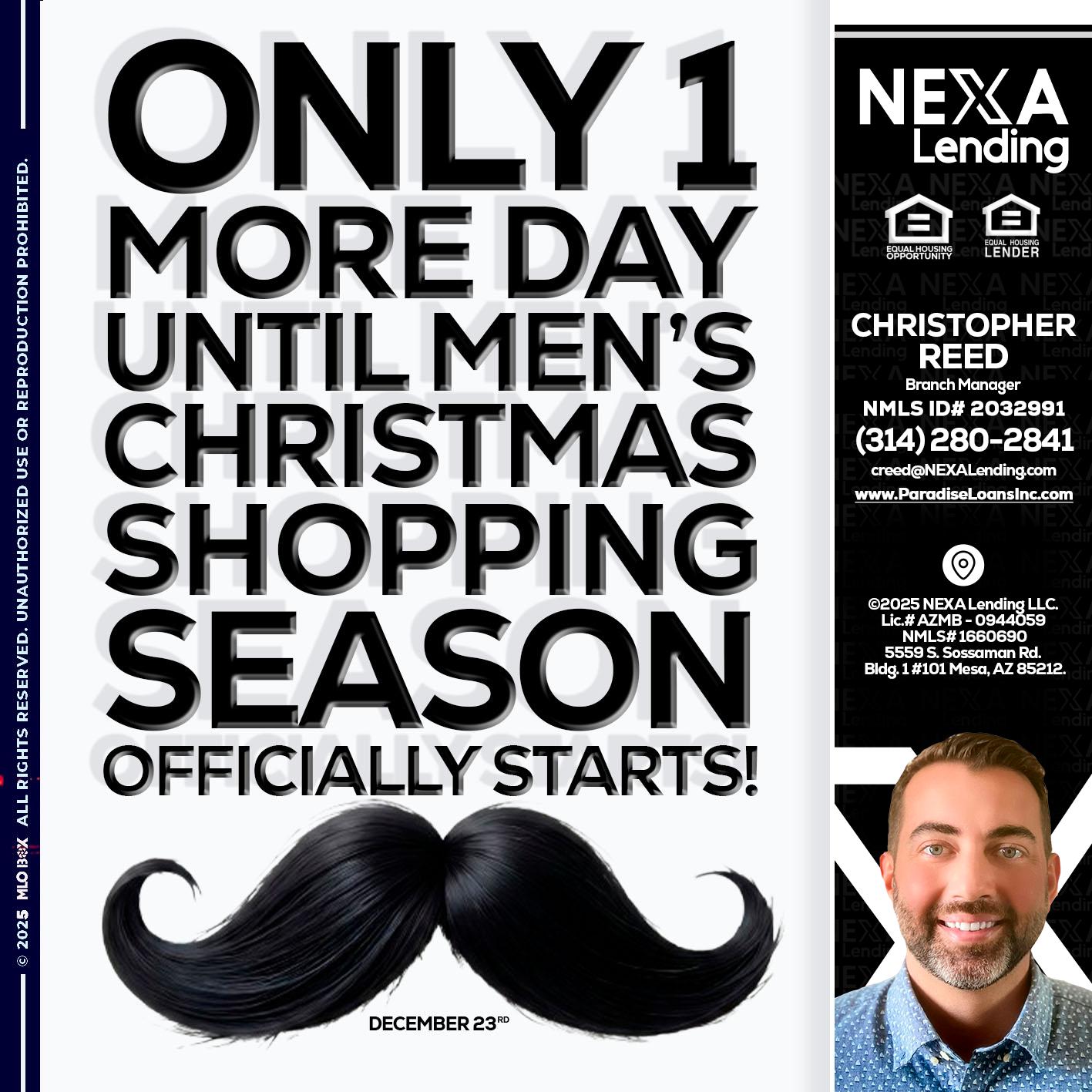 ONLY 1 DAY - Christopher Reed -Branch Manager