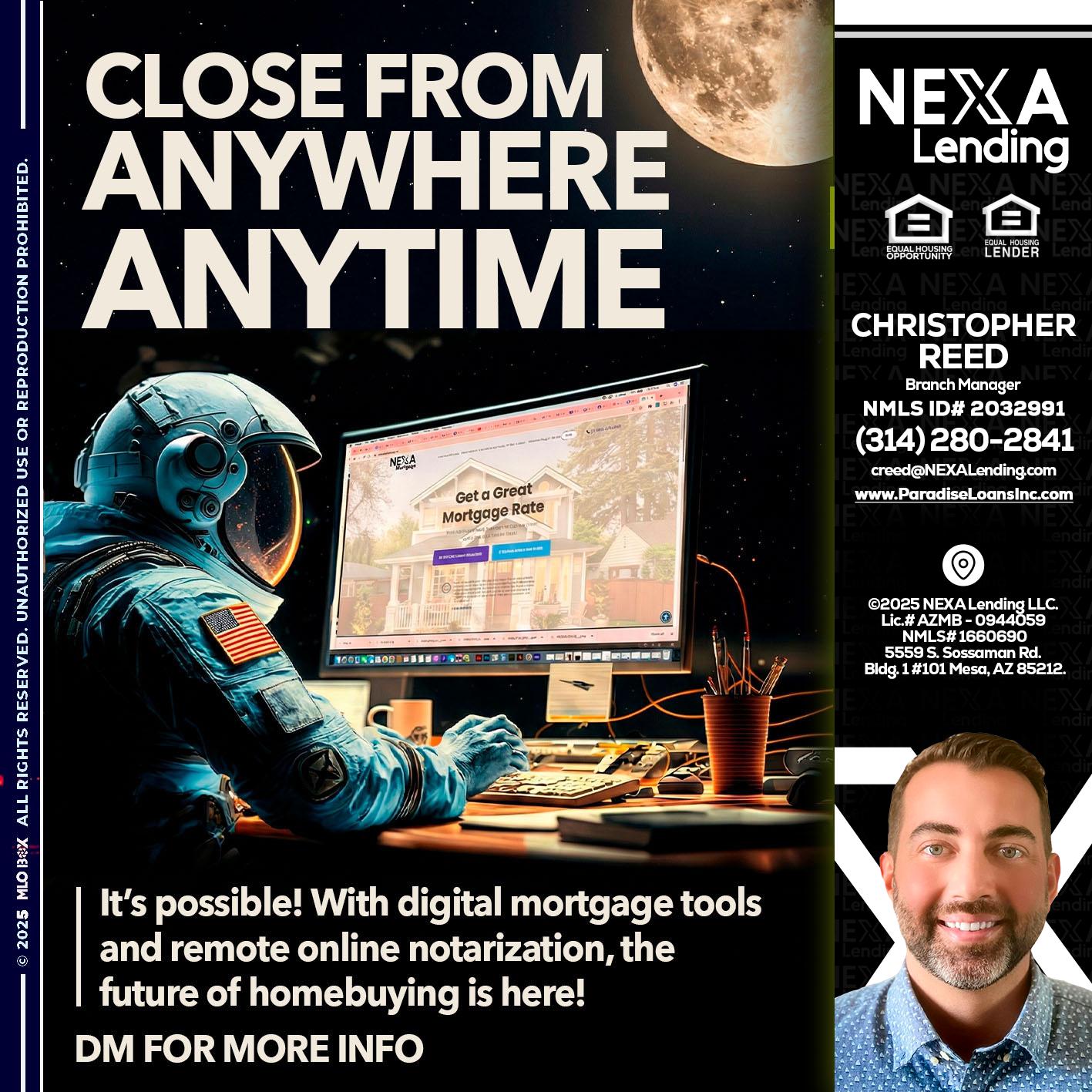 close from - Christopher Reed -Branch Manager