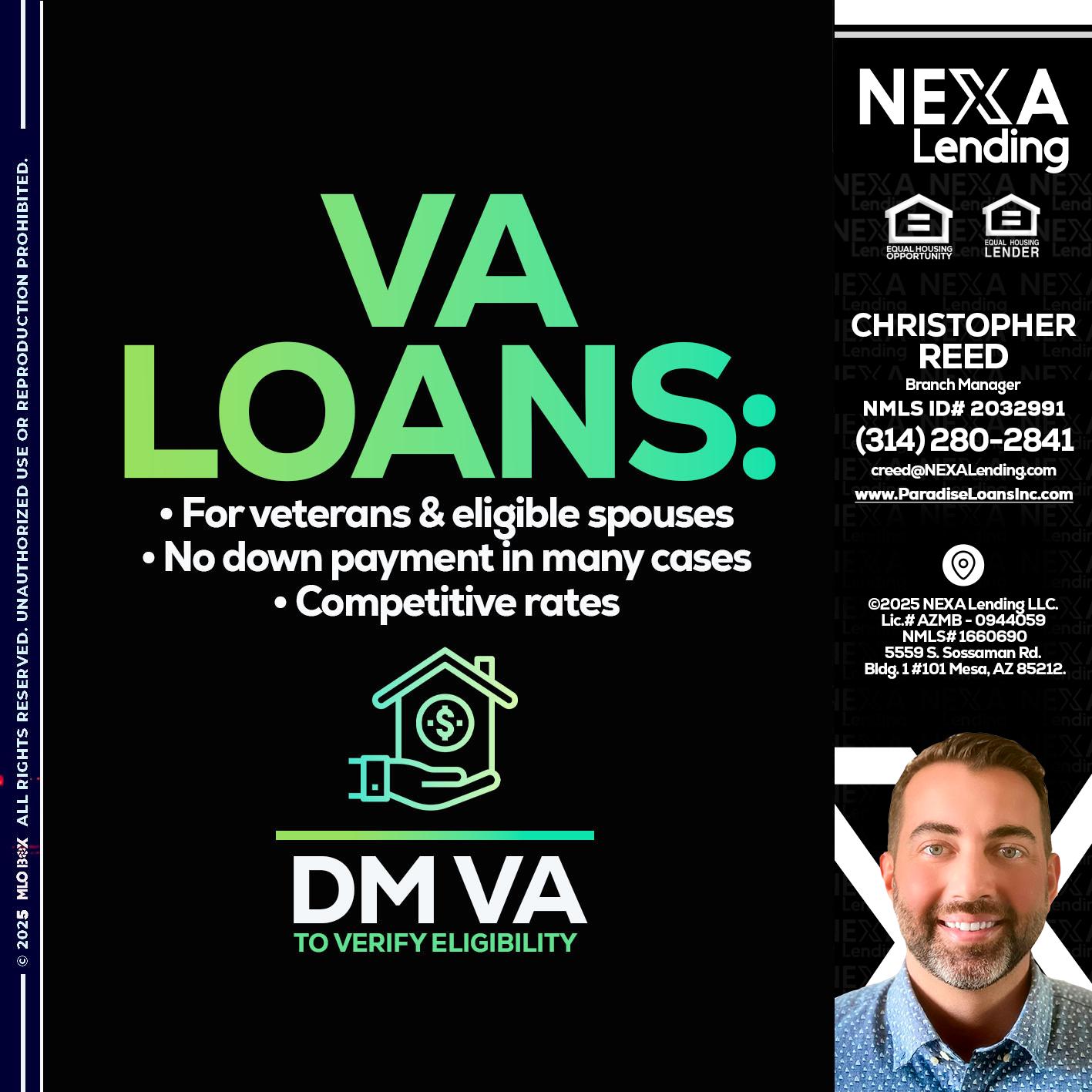VA LOANS - Christopher Reed -Branch Manager