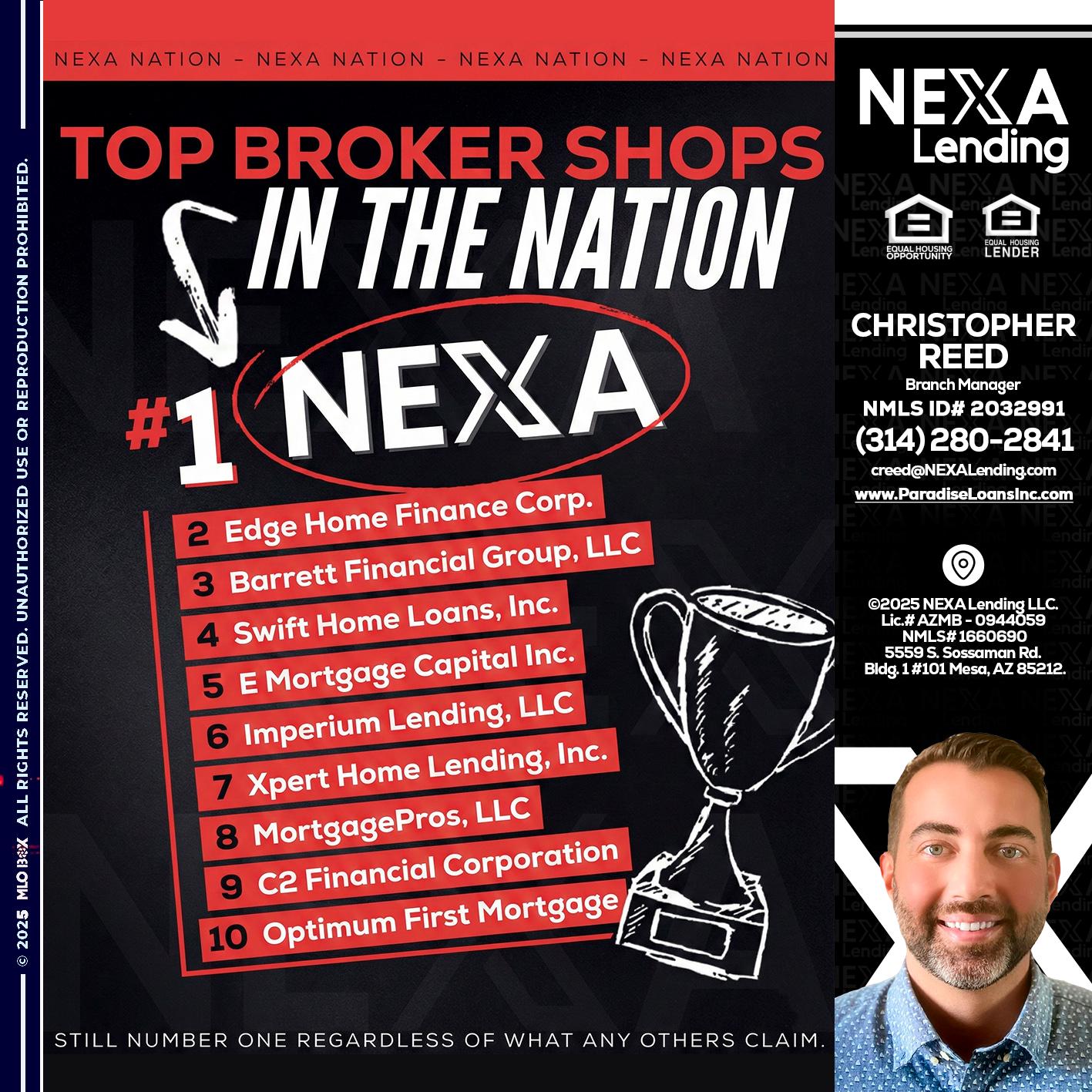 top broker - Christopher Reed -Branch Manager