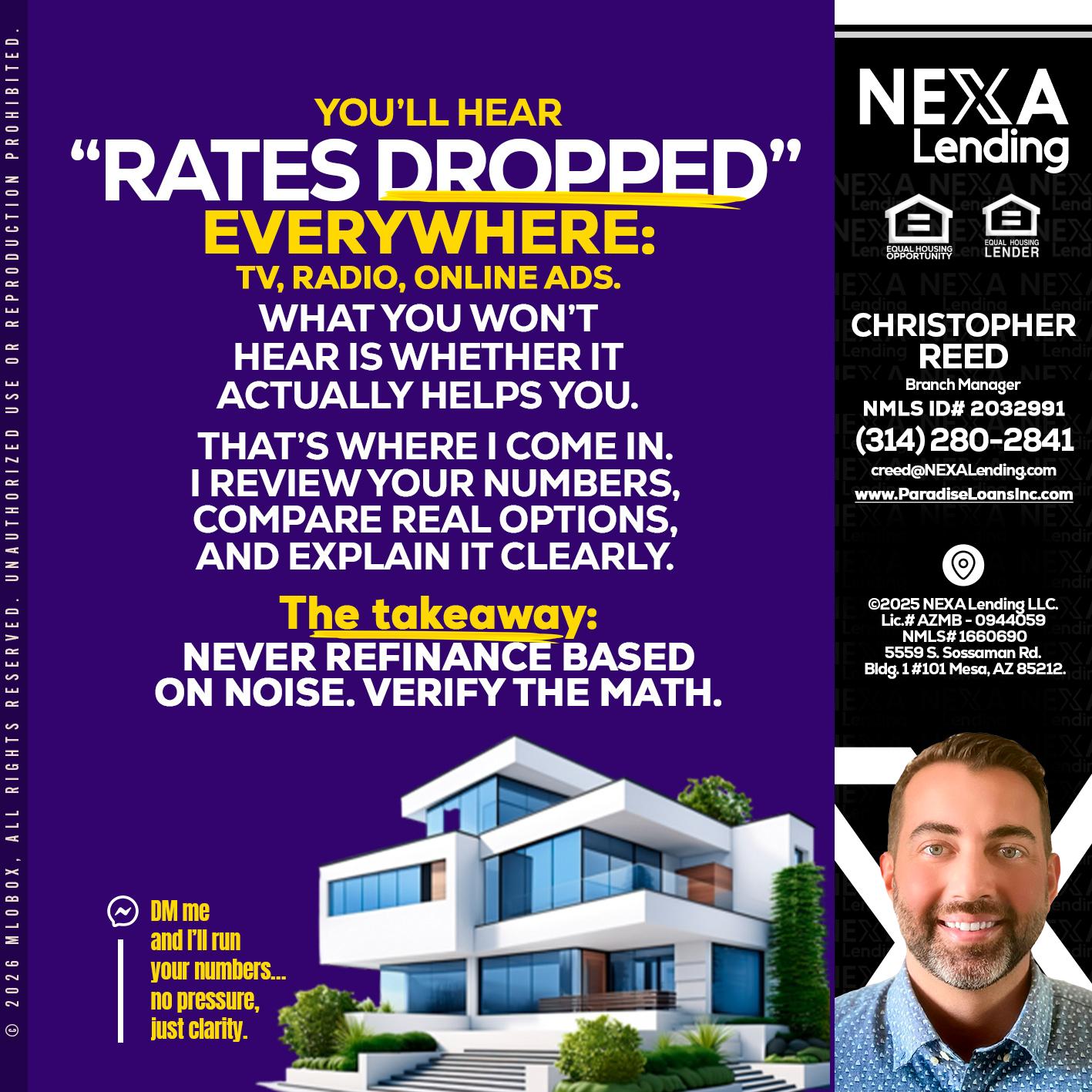 RATES DOPPED - Christopher Reed -Branch Manager