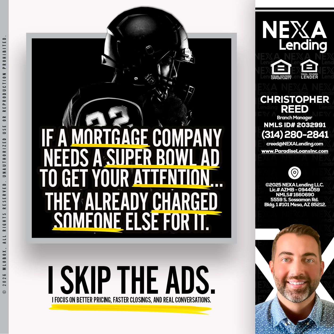 if a mortgage ad - Christopher Reed -Branch Manager