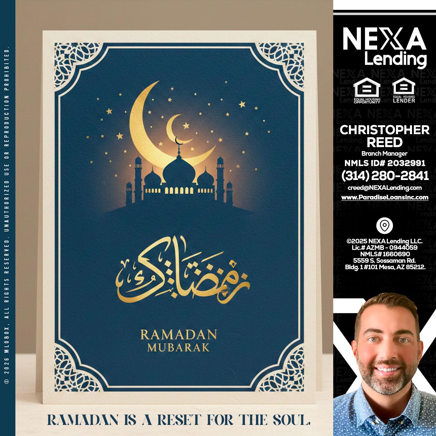 HAPPY RAMADAN - Christopher Reed -Branch Manager