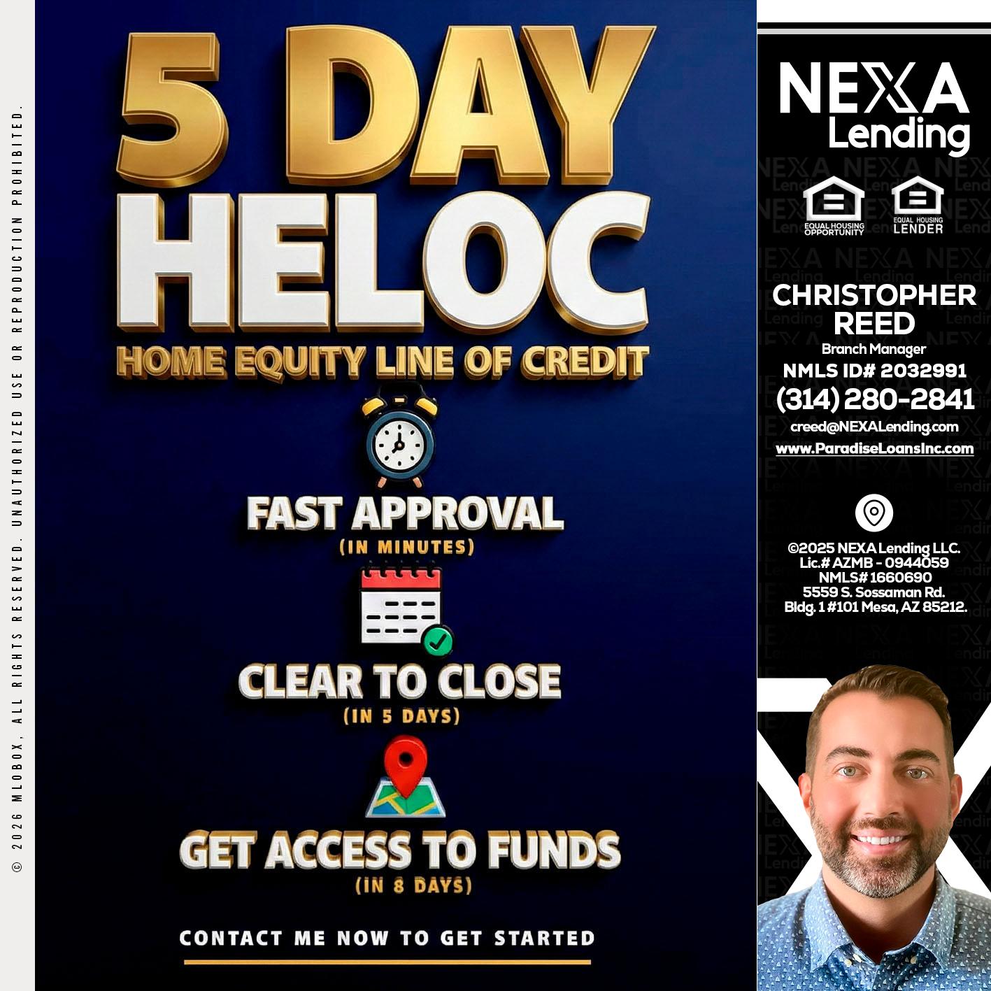 5 day hello - Christopher Reed -Branch Manager