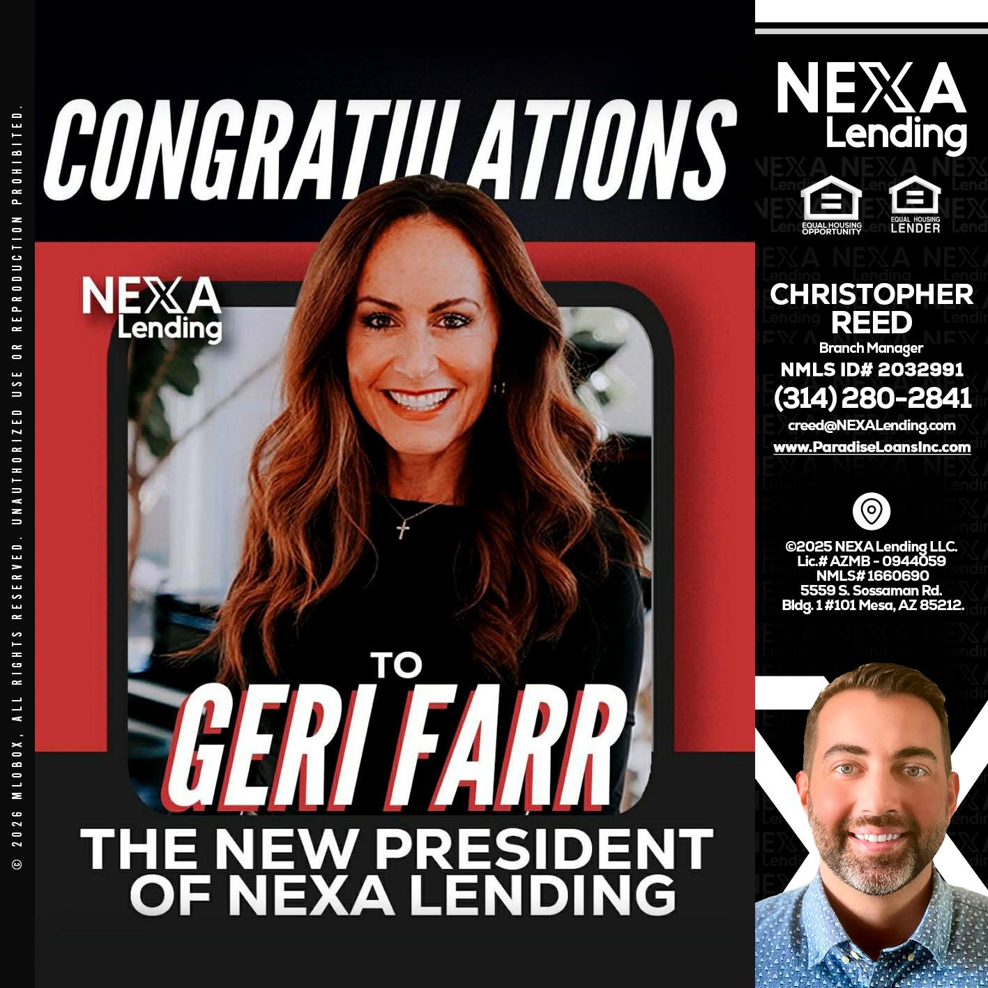 CONGRATULATIONS - Christopher Reed -Branch Manager