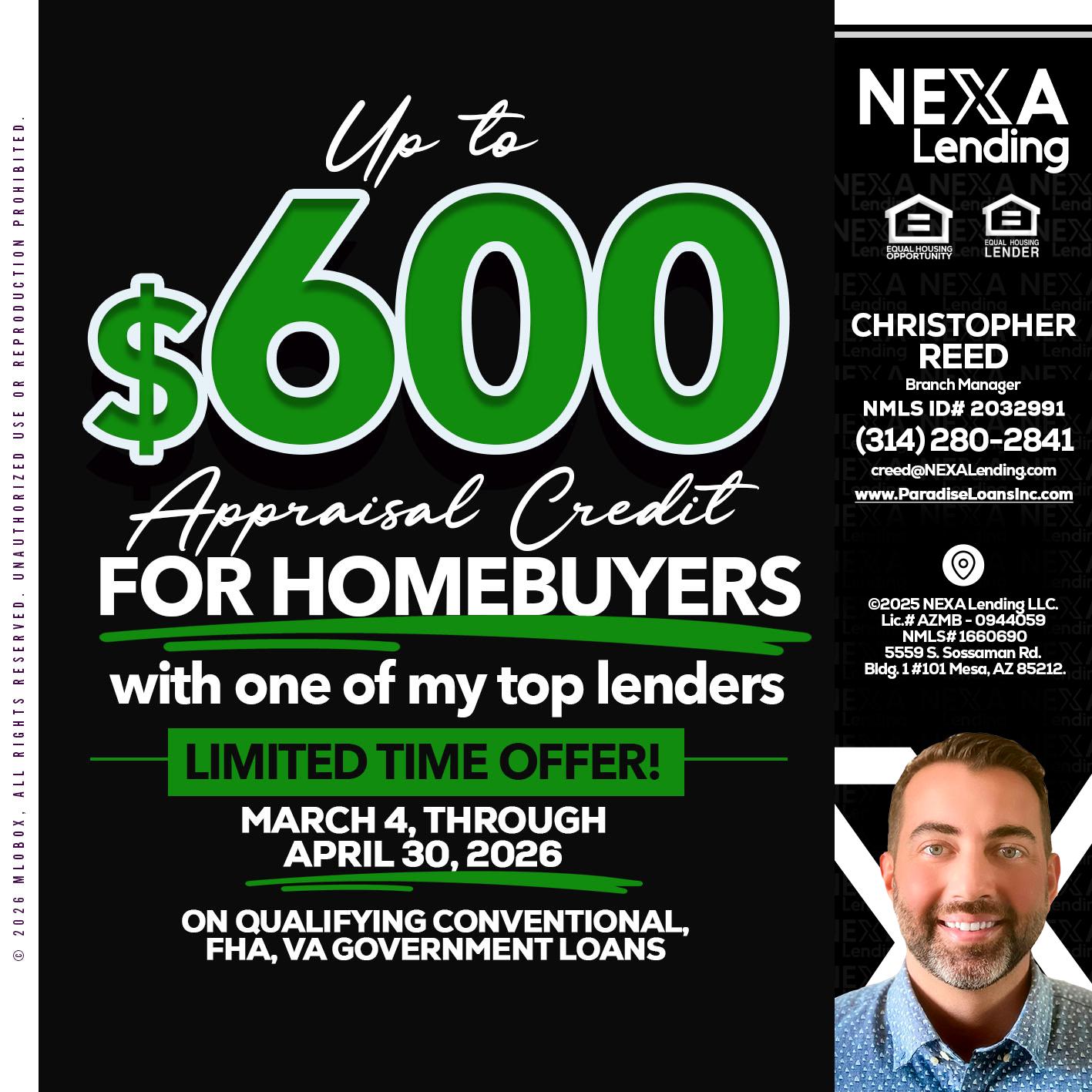 UP TO 600 - Christopher Reed -Branch Manager