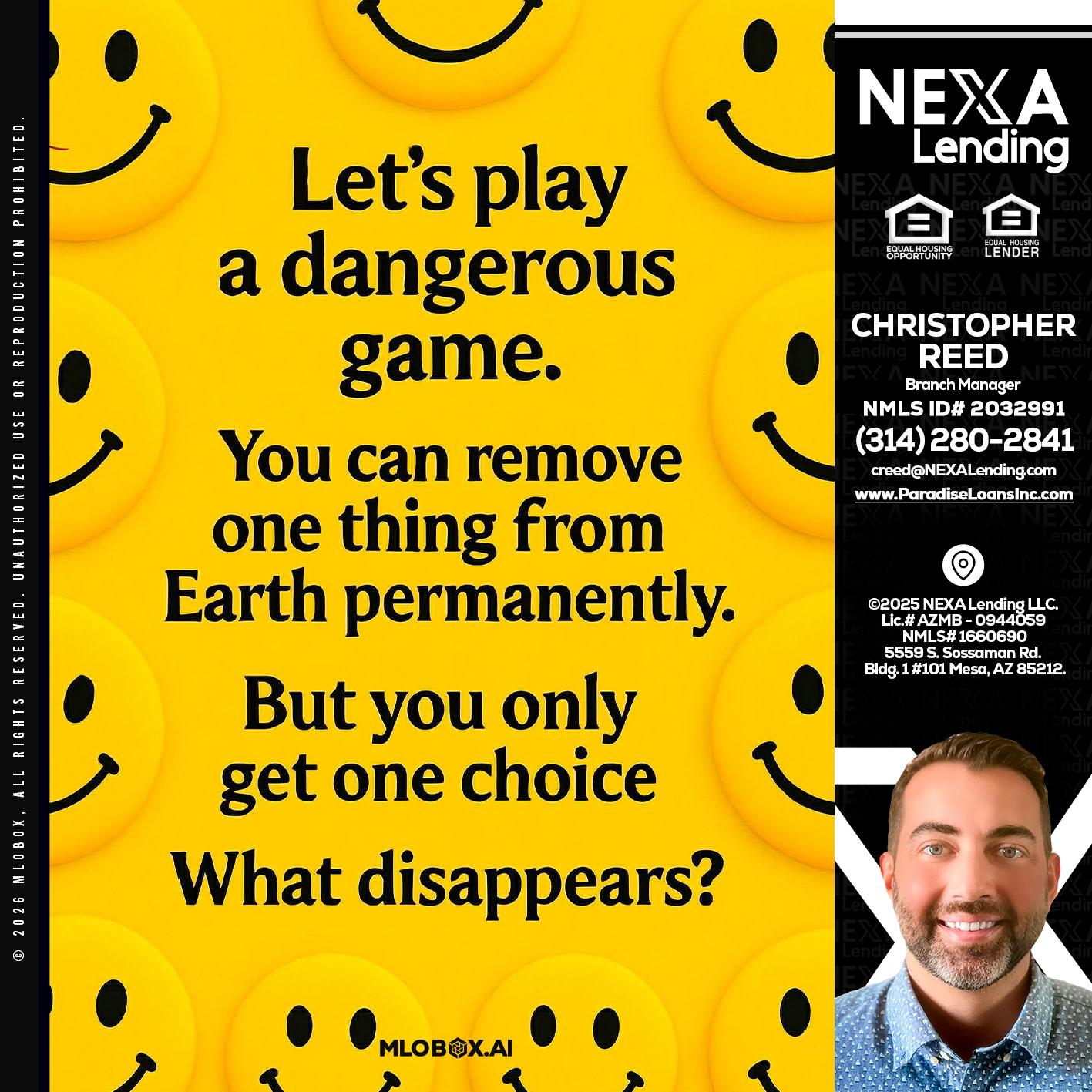 LETS PLAY - Christopher Reed -Branch Manager