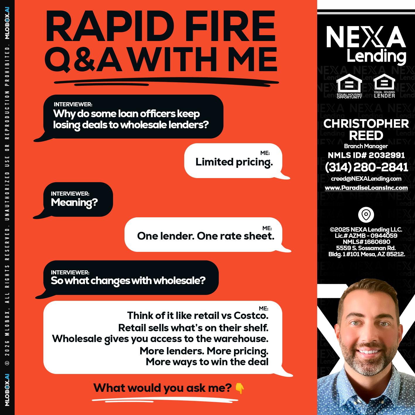 Q&A - Christopher Reed -Branch Manager