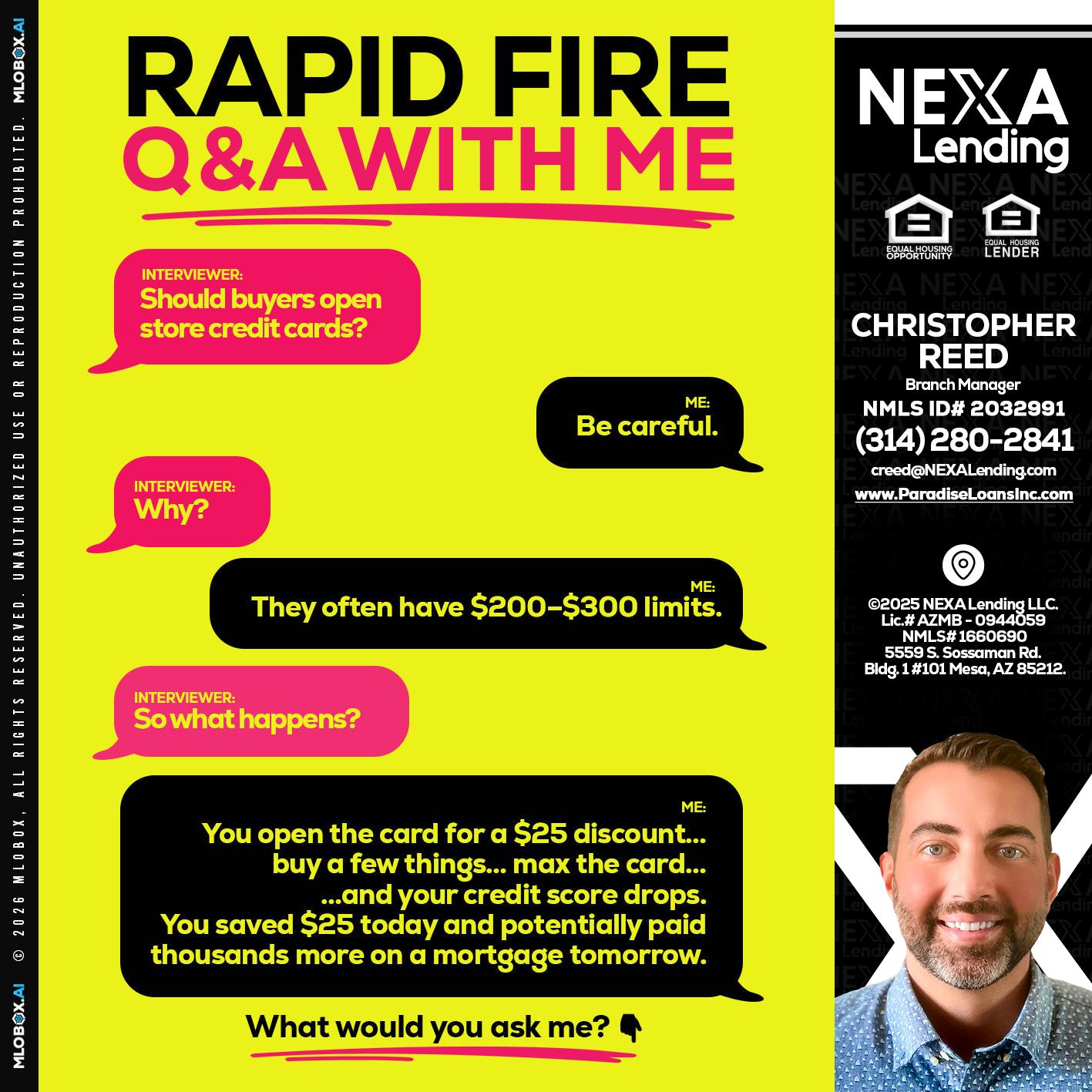 RAPID FIRE Q&A - Christopher Reed -Branch Manager