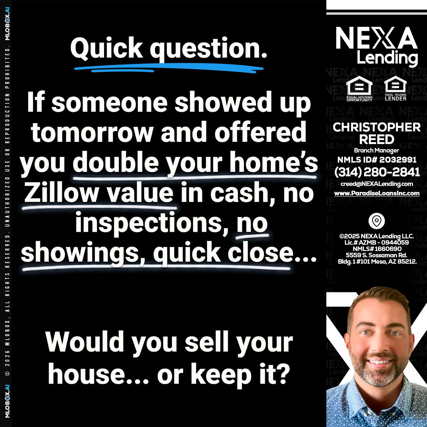 QUICK QUESTION - Christopher Reed -Branch Manager