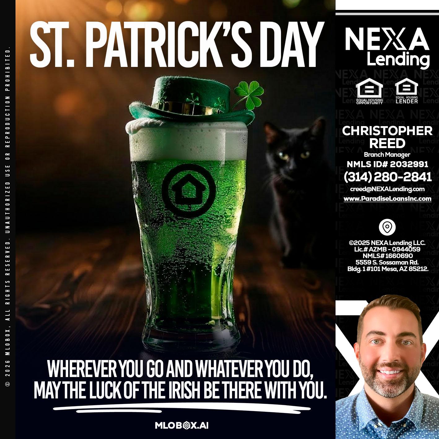 st. Patricks day - Christopher Reed -Branch Manager