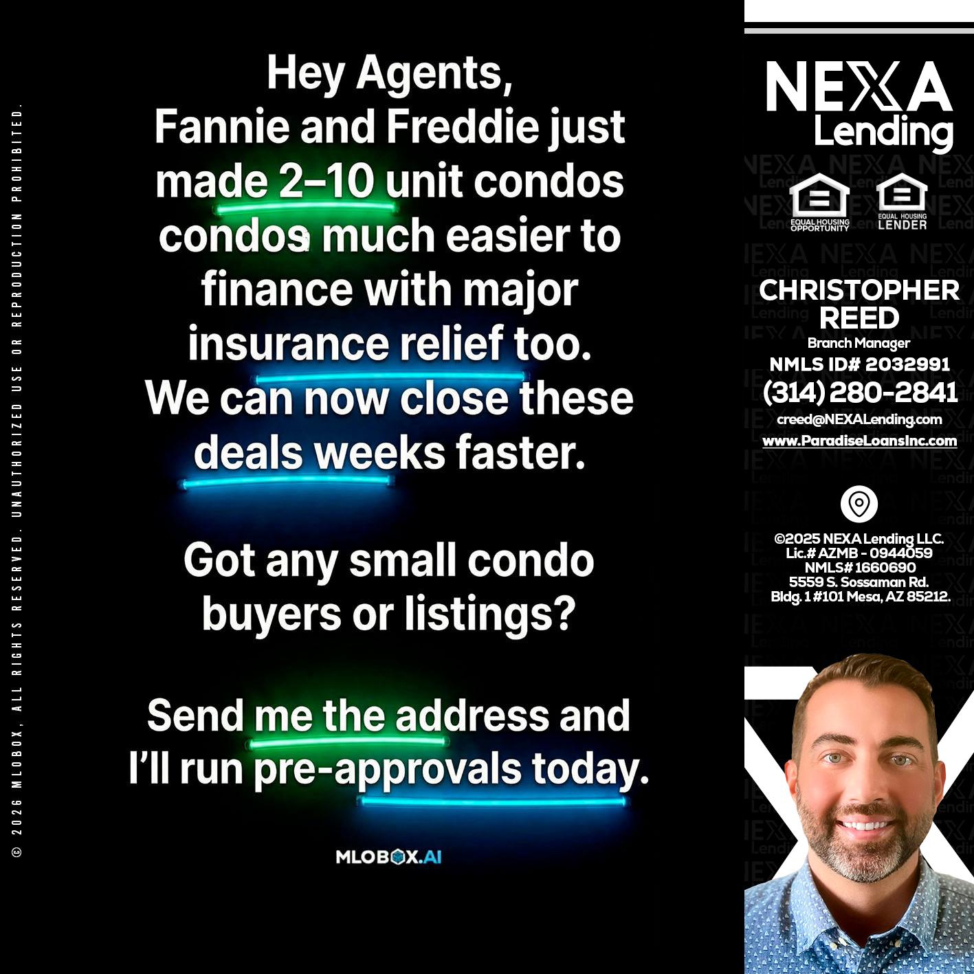 HEY AGENTS - Christopher Reed -Branch Manager