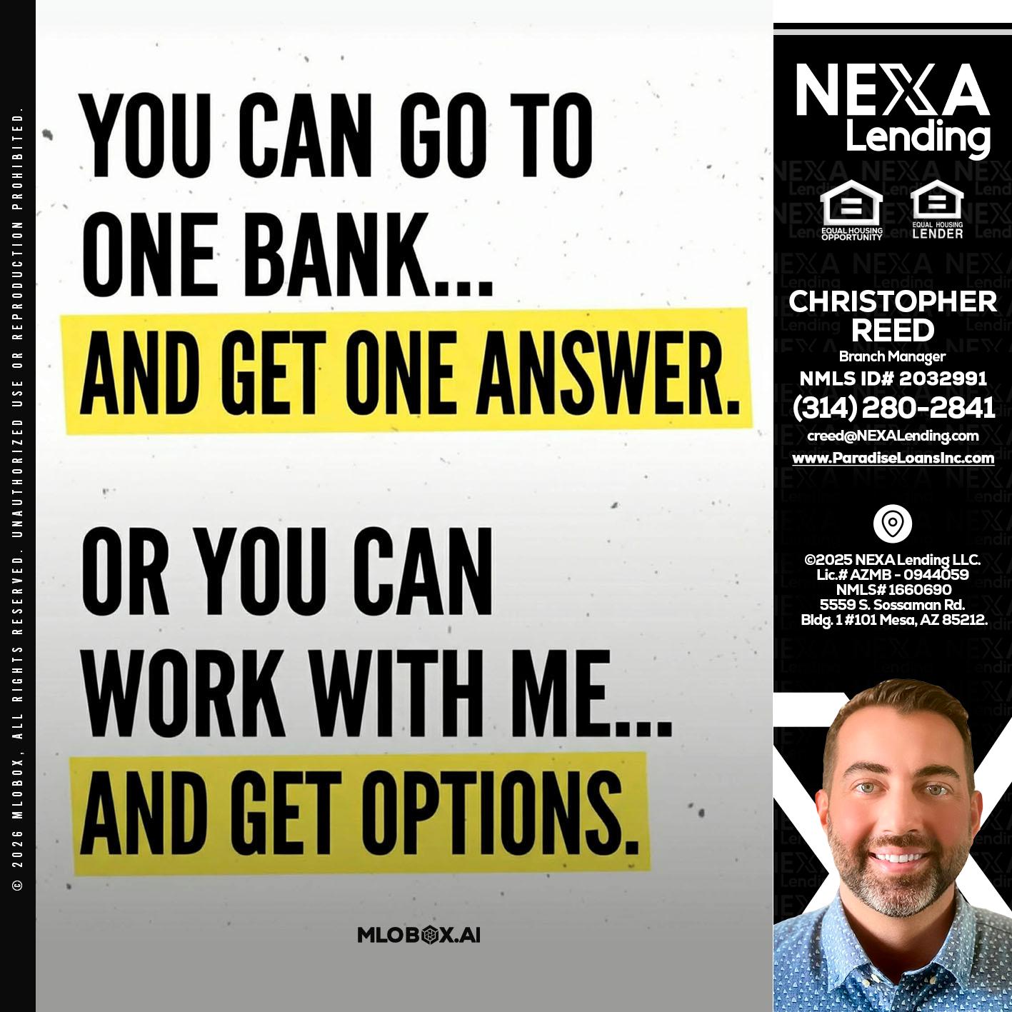YOU CAN GO TO - Christopher Reed -Branch Manager