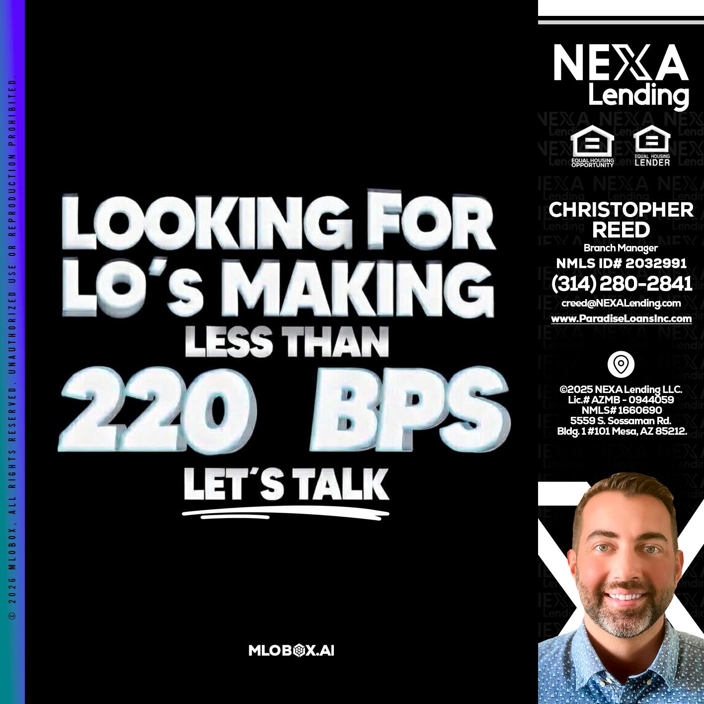 LOOKING FOR - Christopher Reed -Branch Manager