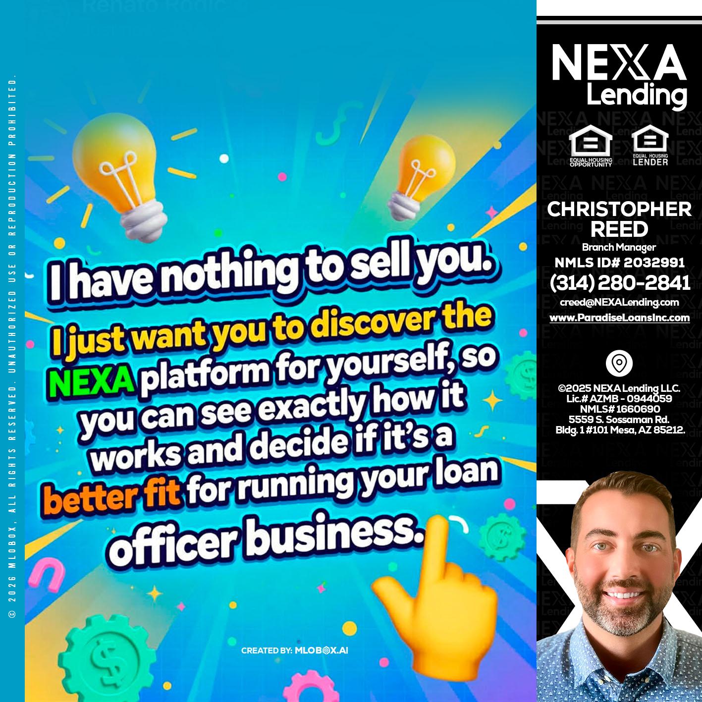 I HAVE NOTHING - Christopher Reed -Branch Manager